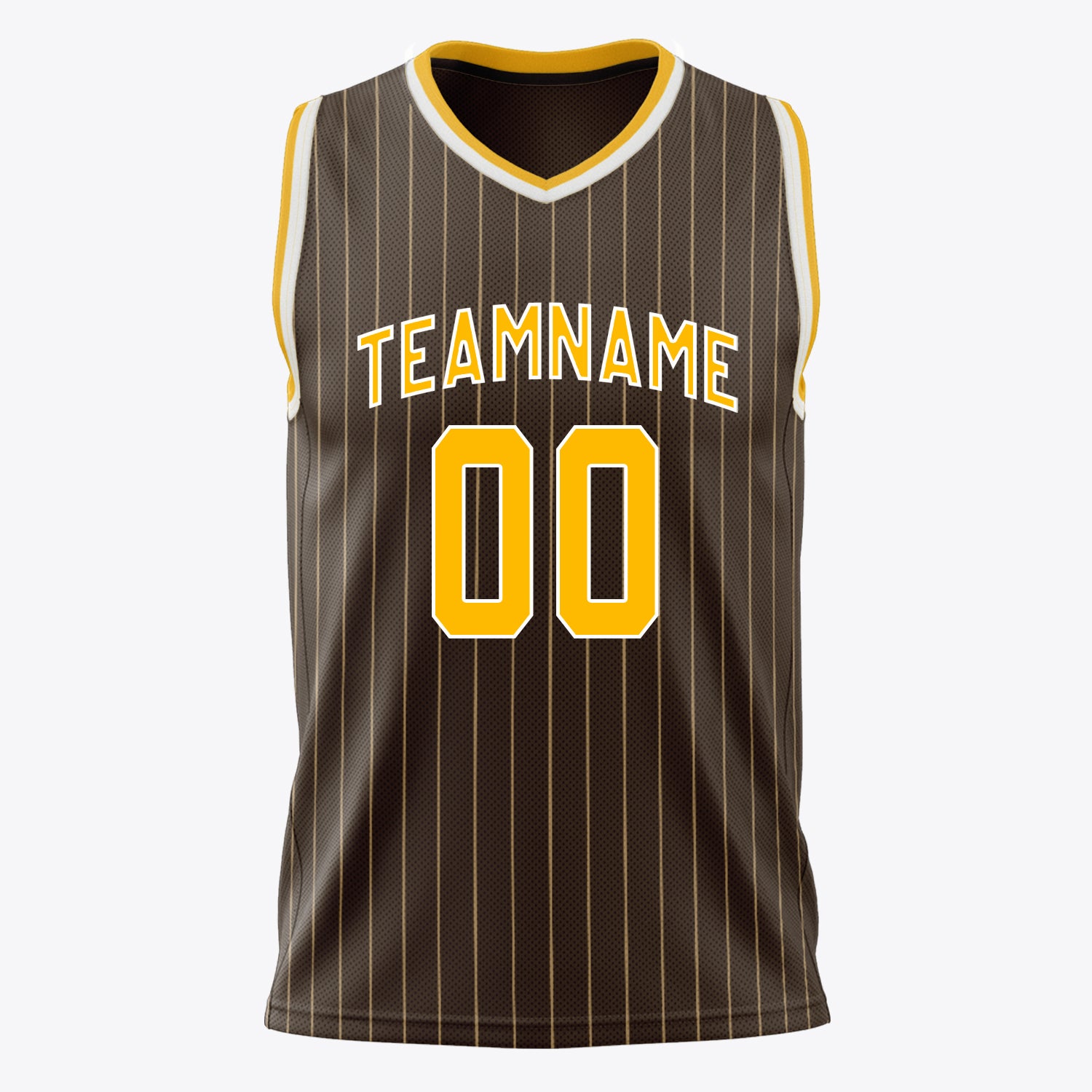 Custom Professional Brown Gold Basketball Jersey