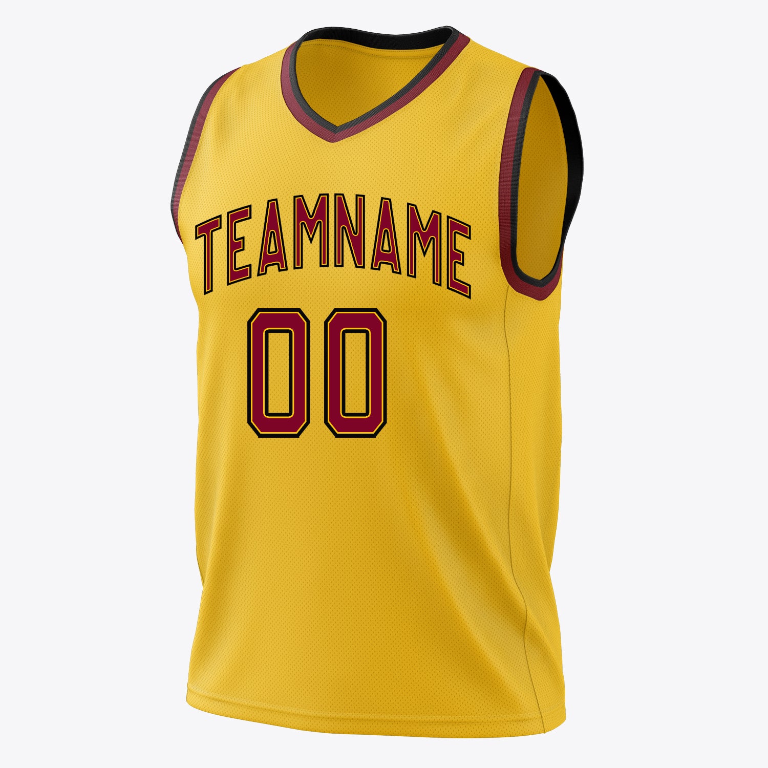 Custom Professional Gold Maroon Basketball Jersey