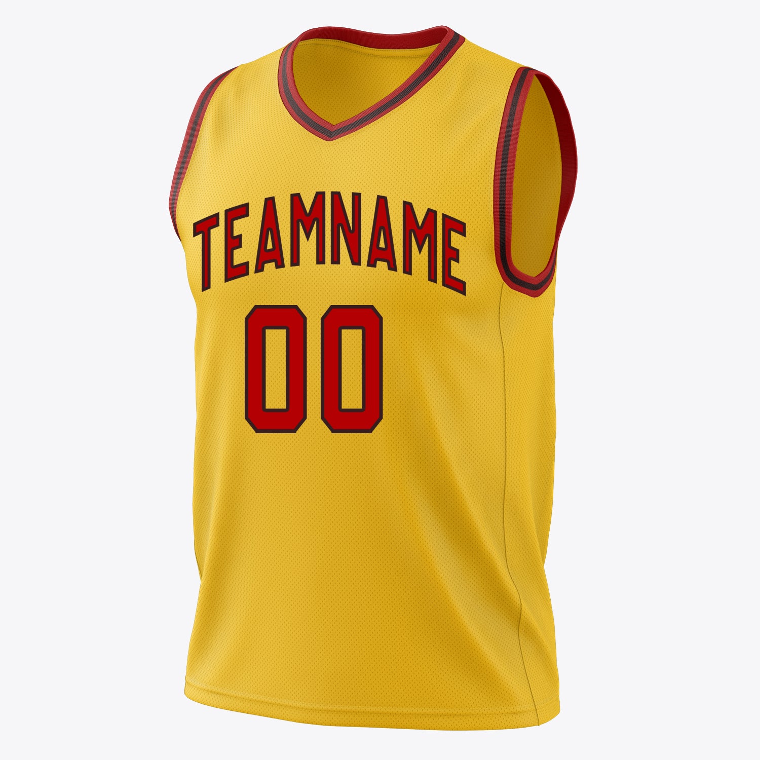 Custom Professional Gold Red Basketball Jersey