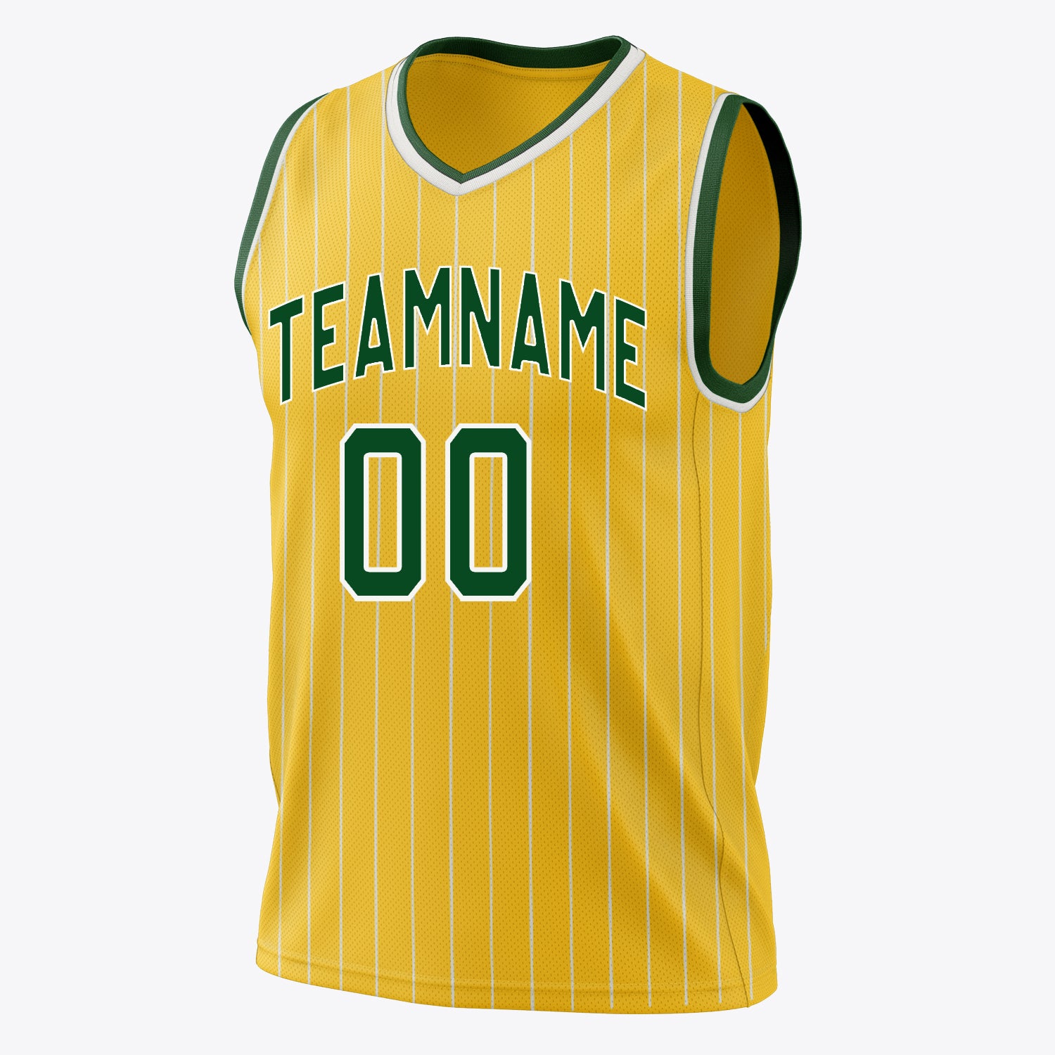 Custom Professional Gold Kelly Green Basketball Jersey