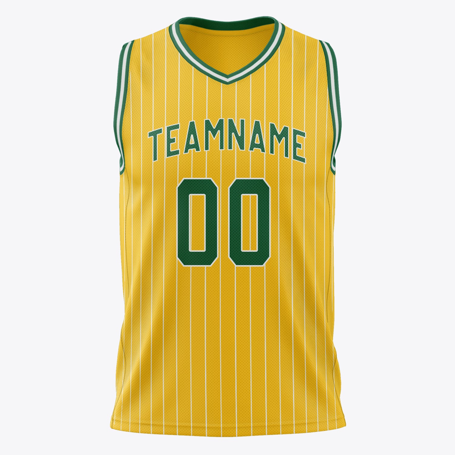 Custom Professional Gold Kelly Green Basketball Jersey