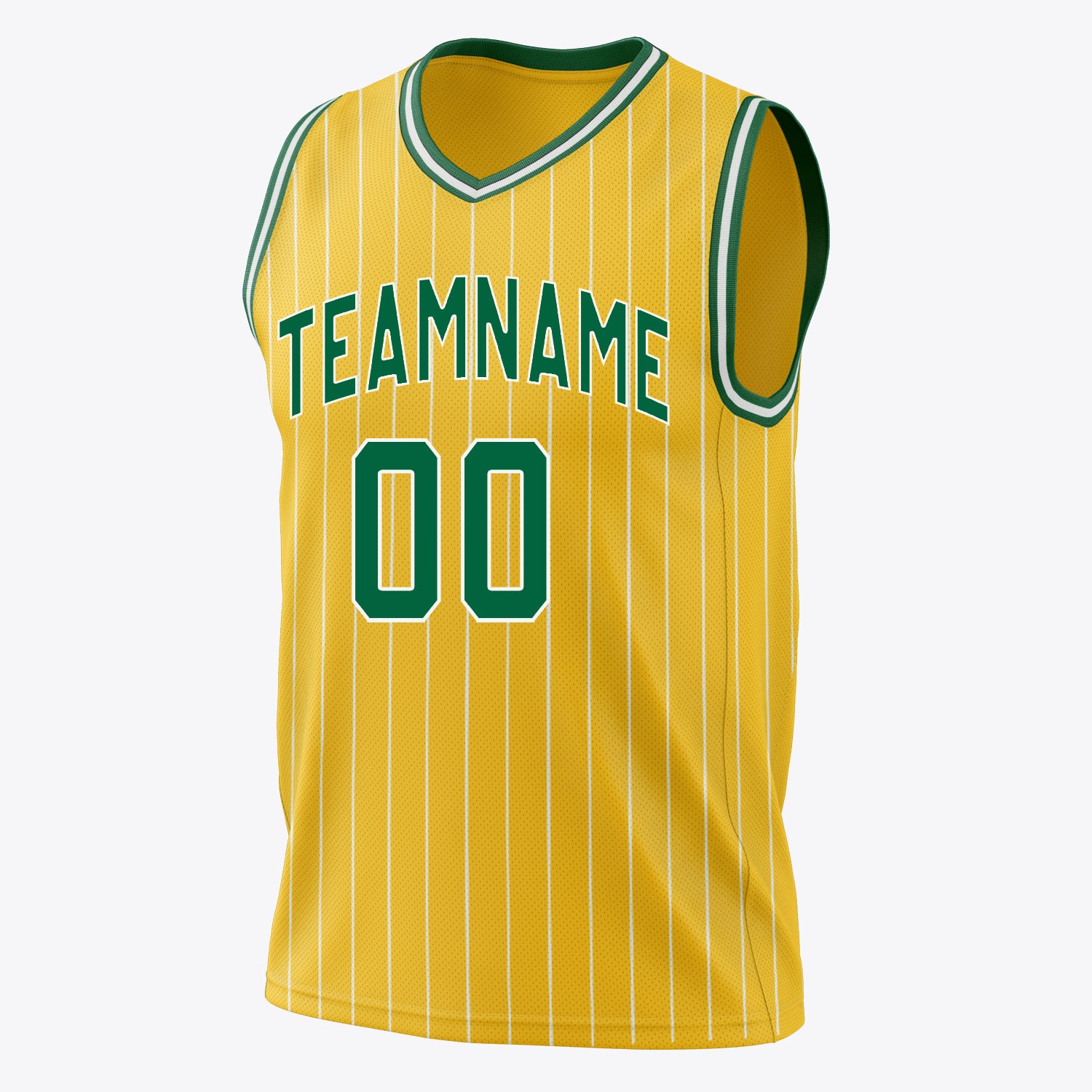 Custom Professional Gold Kelly Green Basketball Jersey