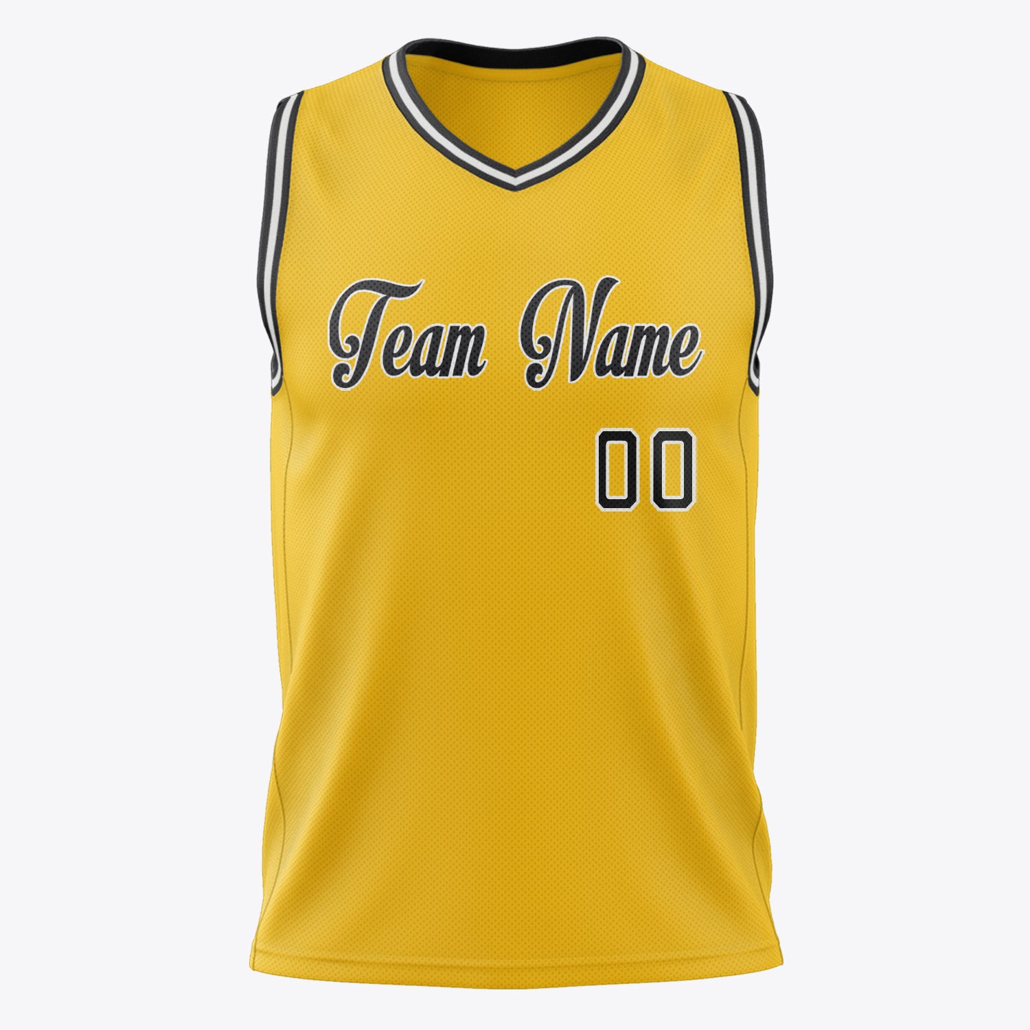 Custom Professional Gold Black Basketball Jersey