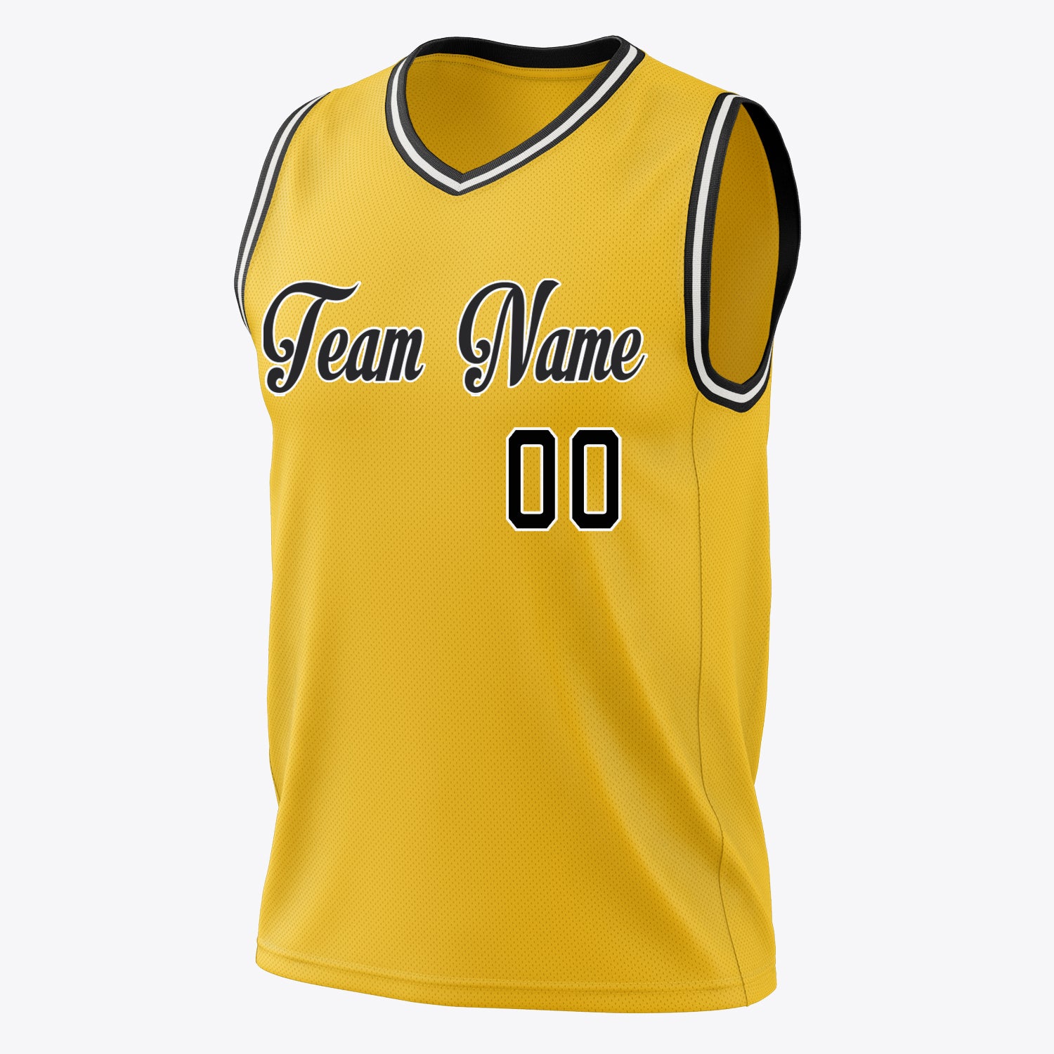 Custom Professional Gold Black Basketball Jersey