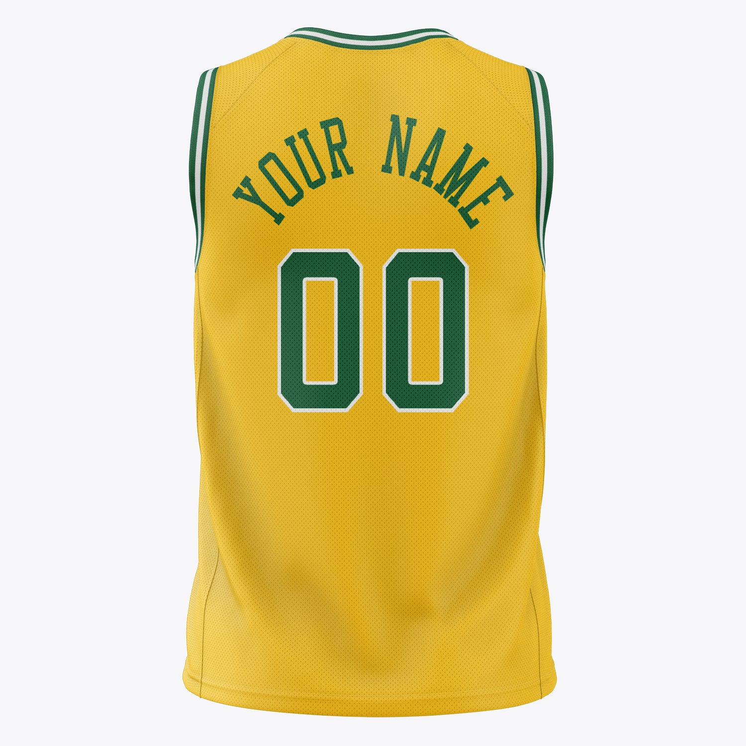 Custom Professional Gold Kelly Green Basketball Jersey