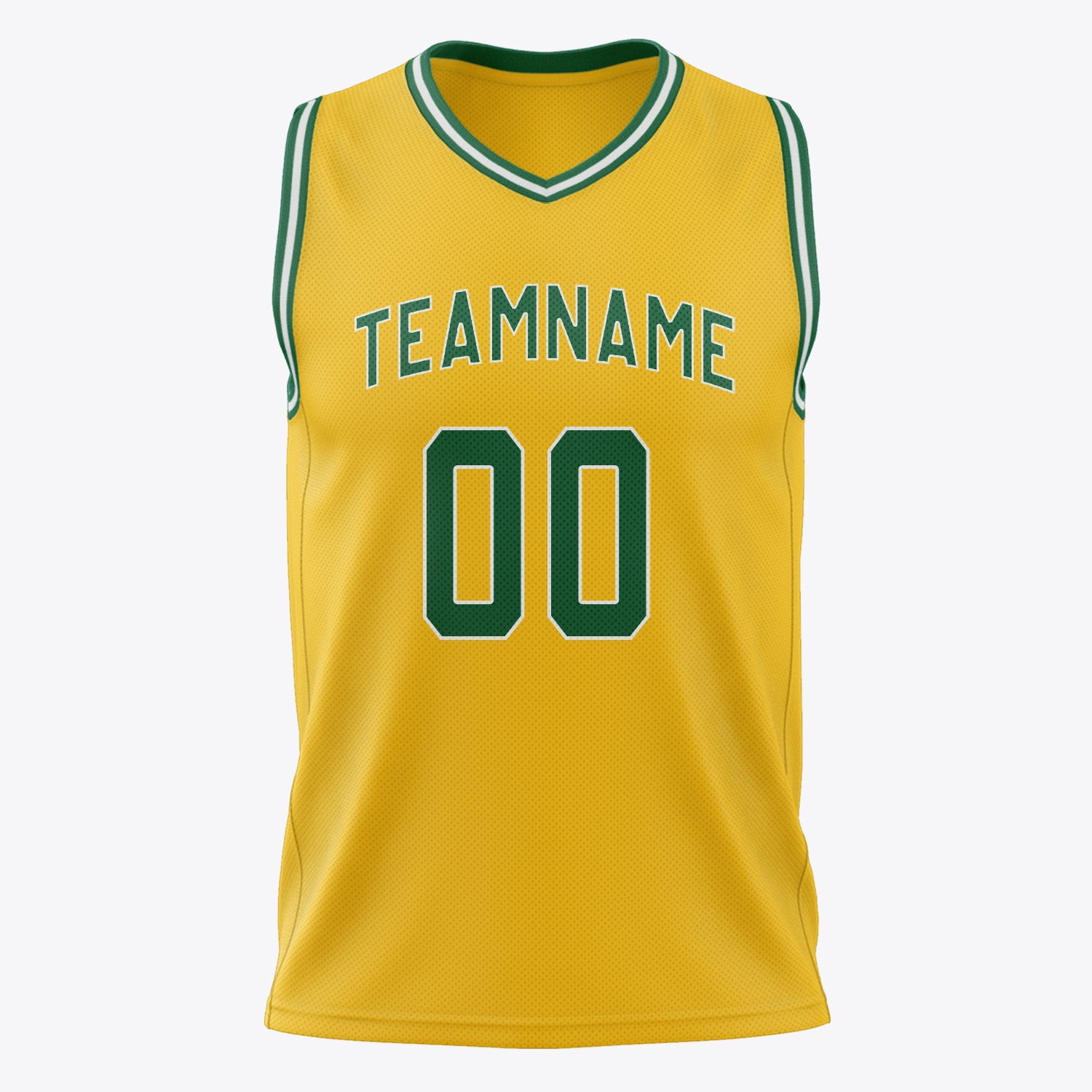 Custom Professional Gold Kelly Green Basketball Jersey