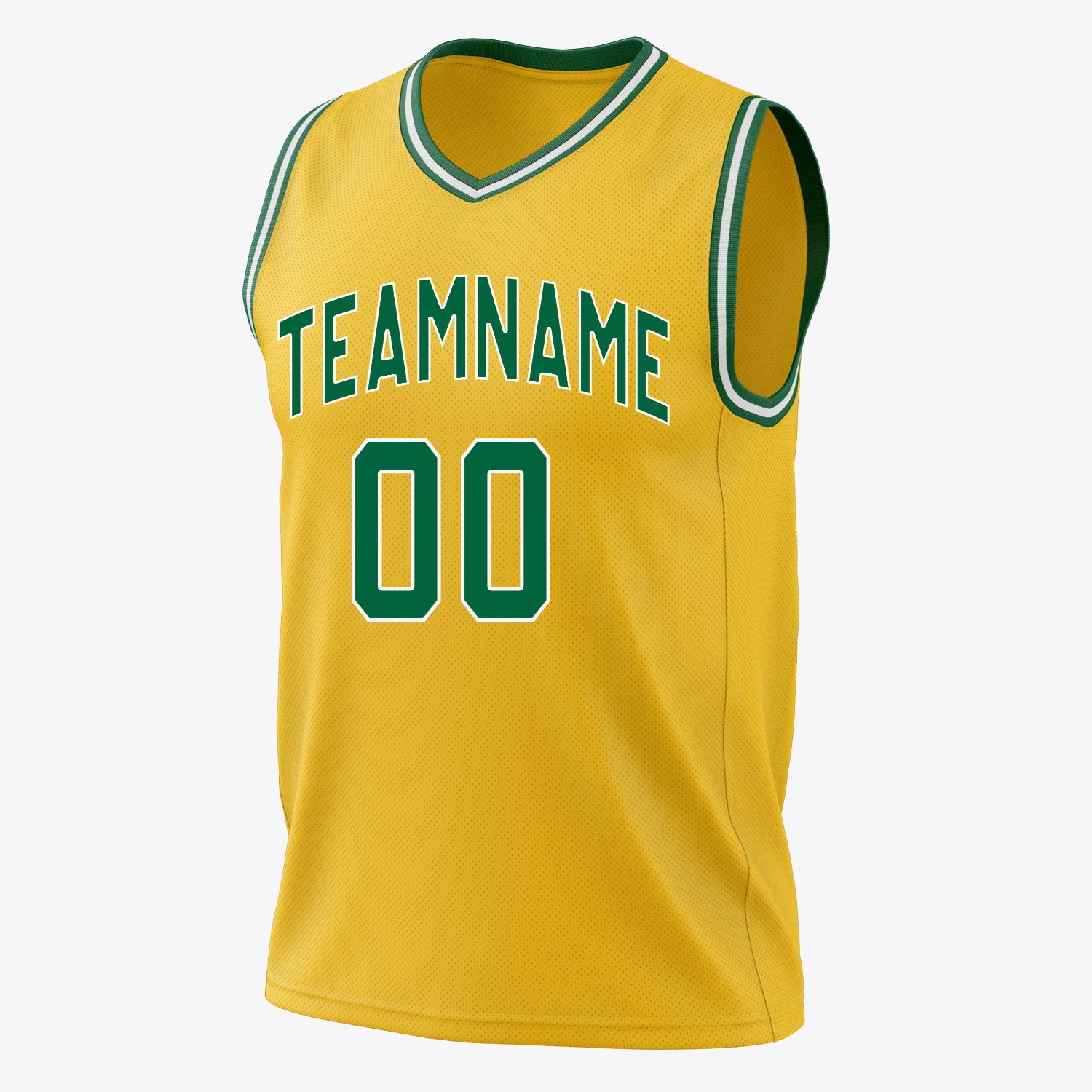 Custom Professional Gold Kelly Green Basketball Jersey