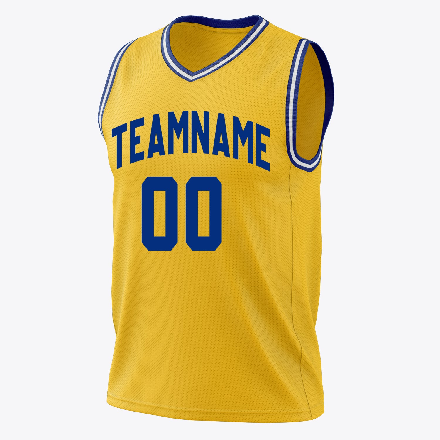 Custom Professional Gold Royal Blue Basketball Jersey