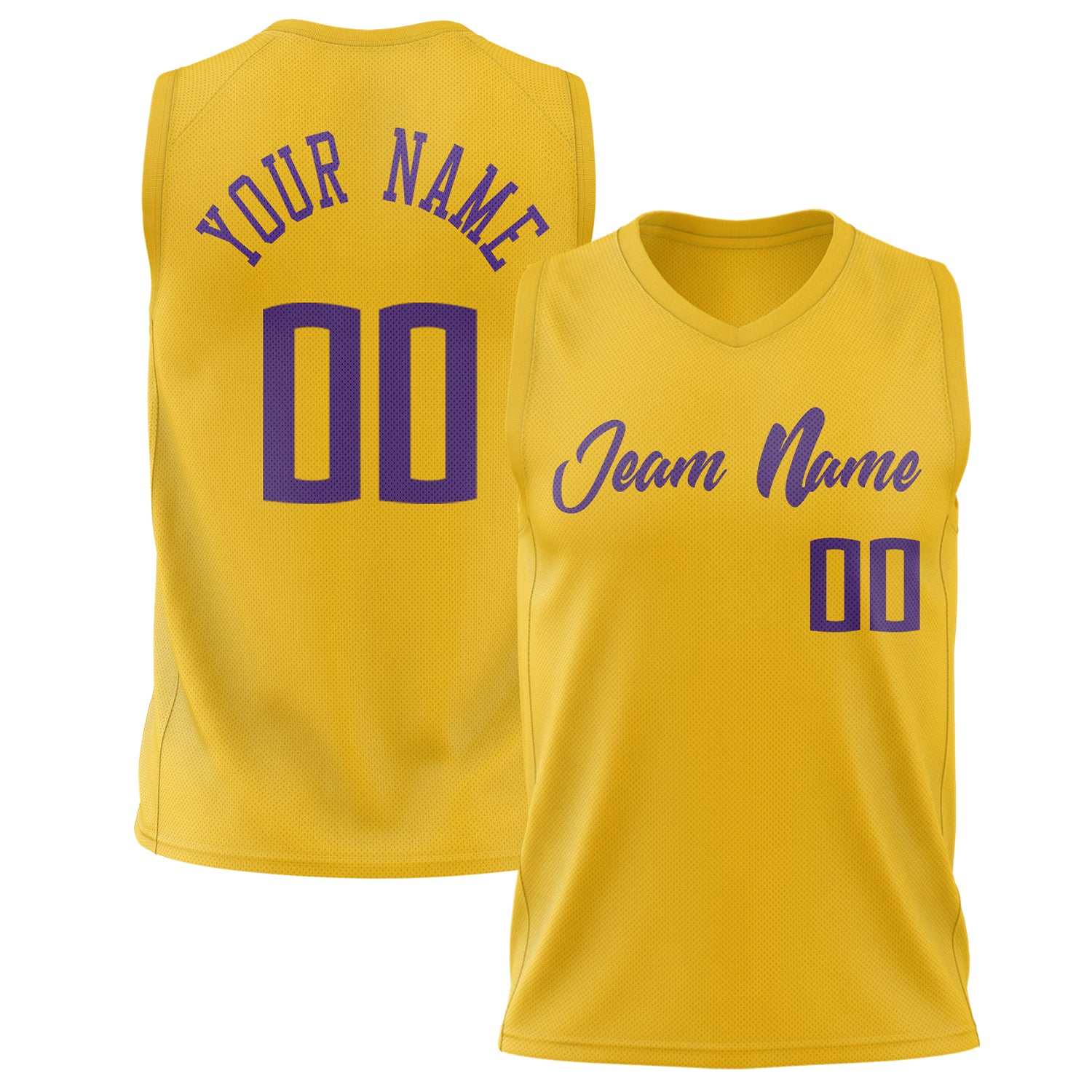 Benutzerdefiniertes Professionelles Gold Lila Basketballtrikot BS02240626CS073