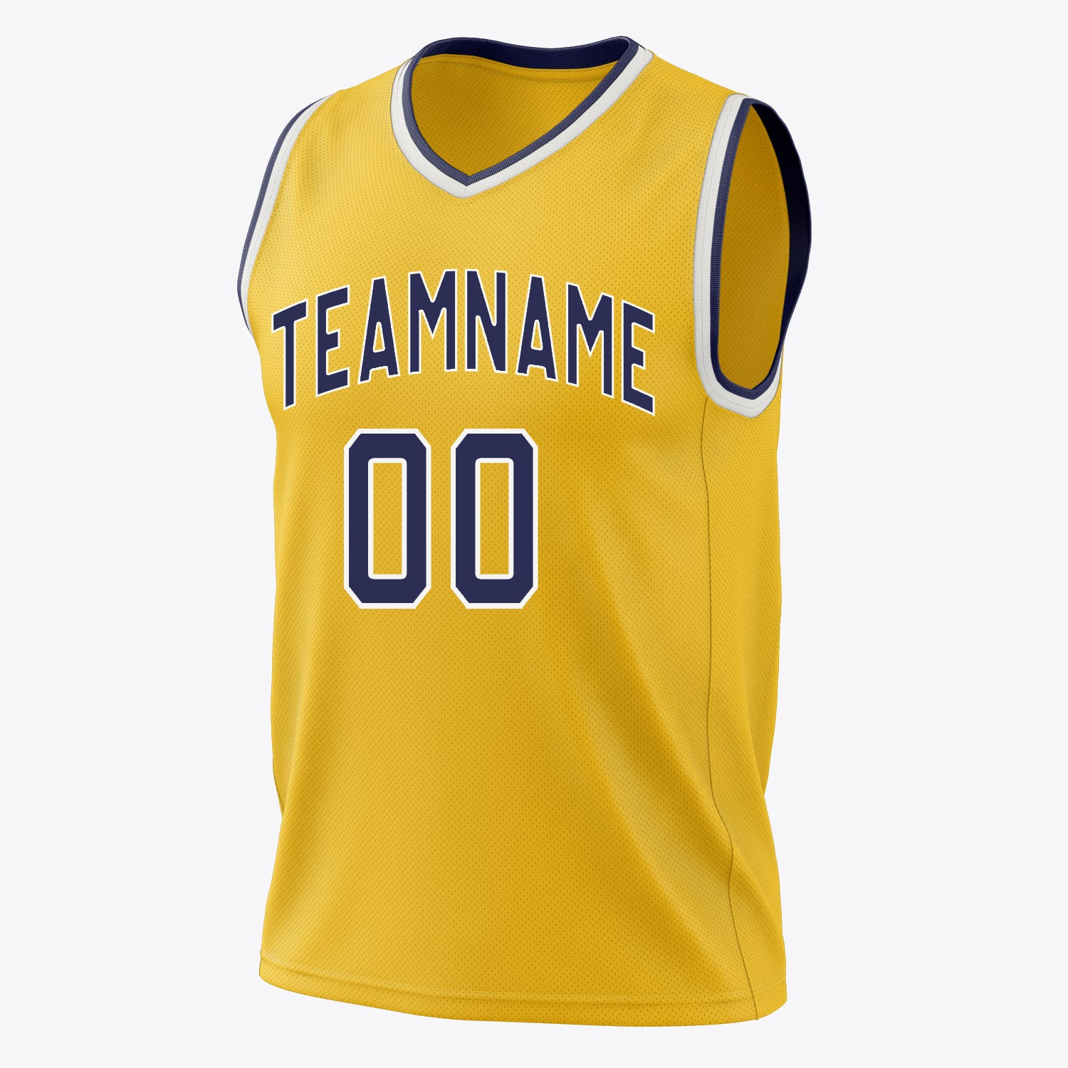 Custom Professional Gold Navy Blue Basketball Jersey