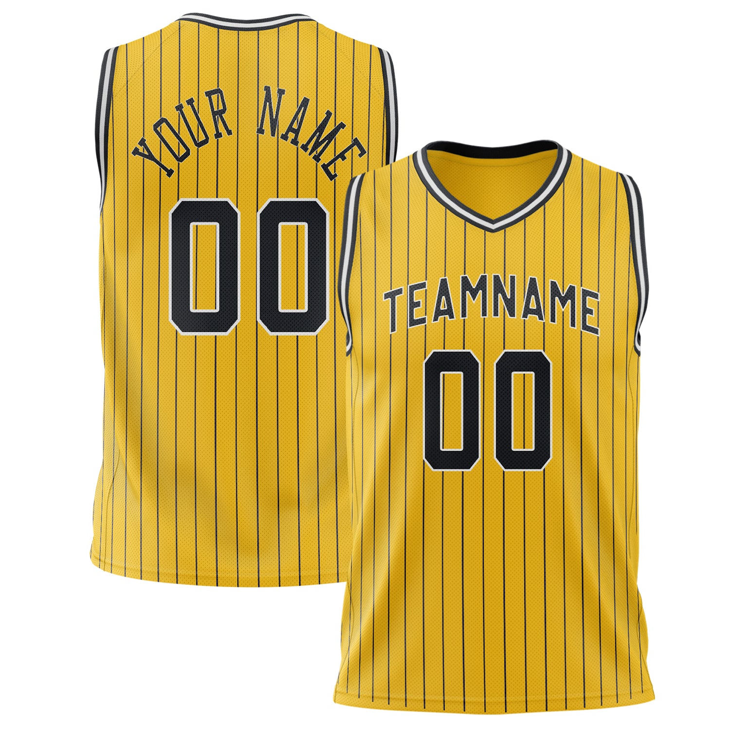 Benutzerdefiniertes Professionelles Gold Schwarz Basketballtrikot BS02240626CS076