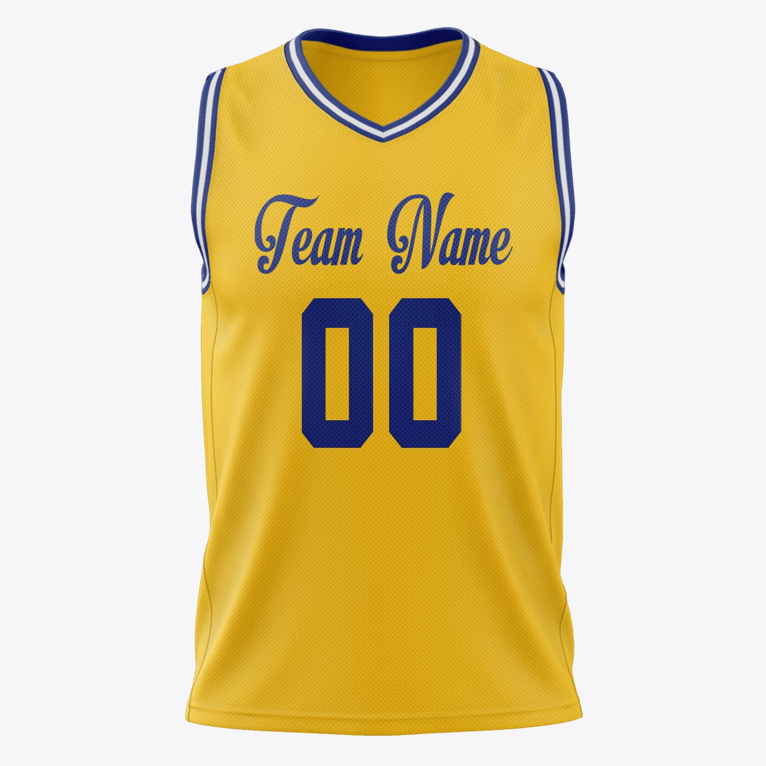 Custom Professional Gold Royal Blue Basketball Jersey