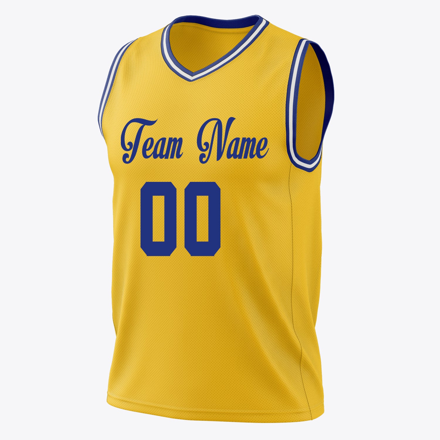 Custom Professional Gold Royal Blue Basketball Jersey