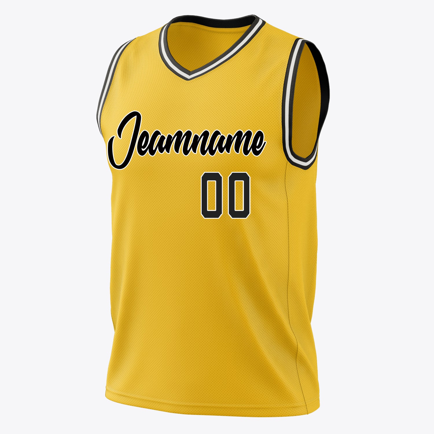 Custom Professional Gold Black Basketball Jersey