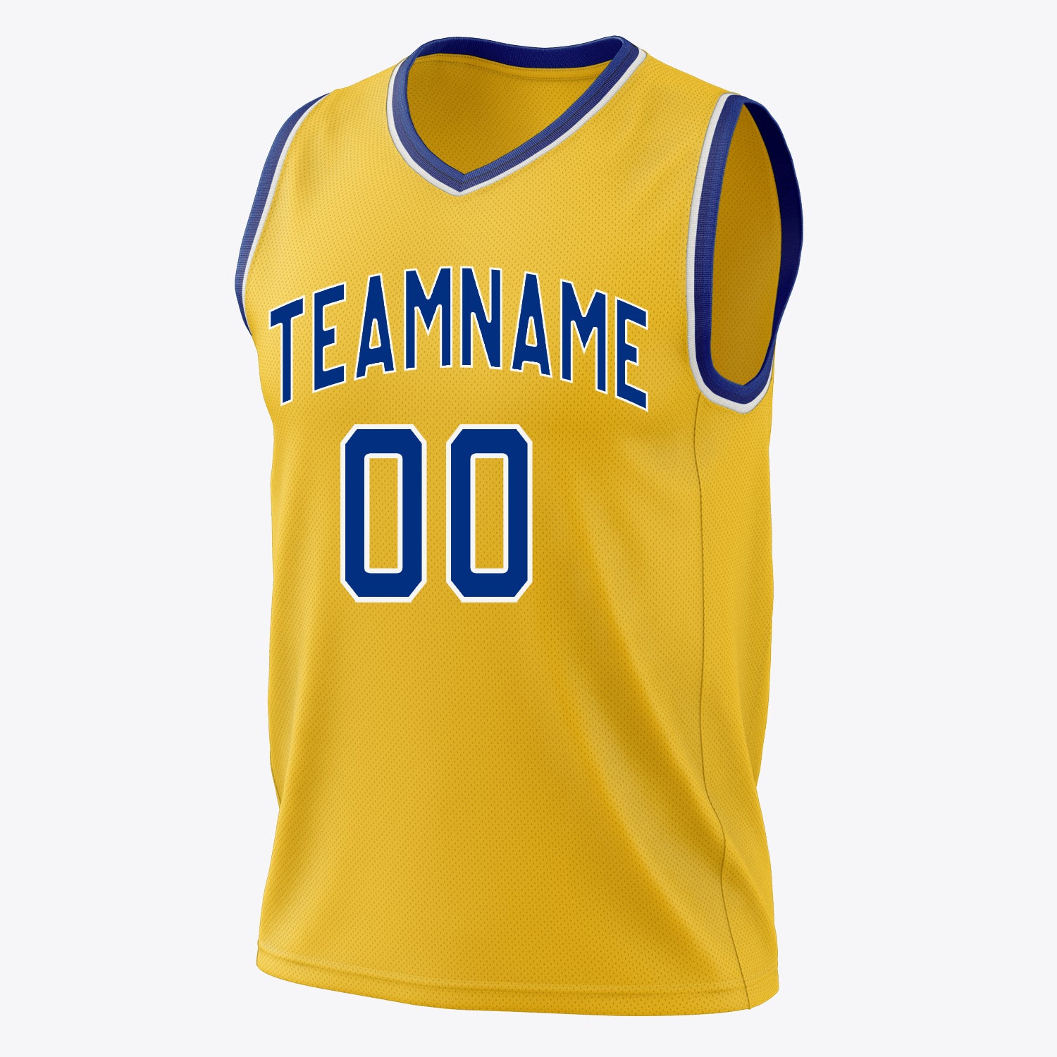 Custom Professional Gold Royal Blue Basketball Jersey