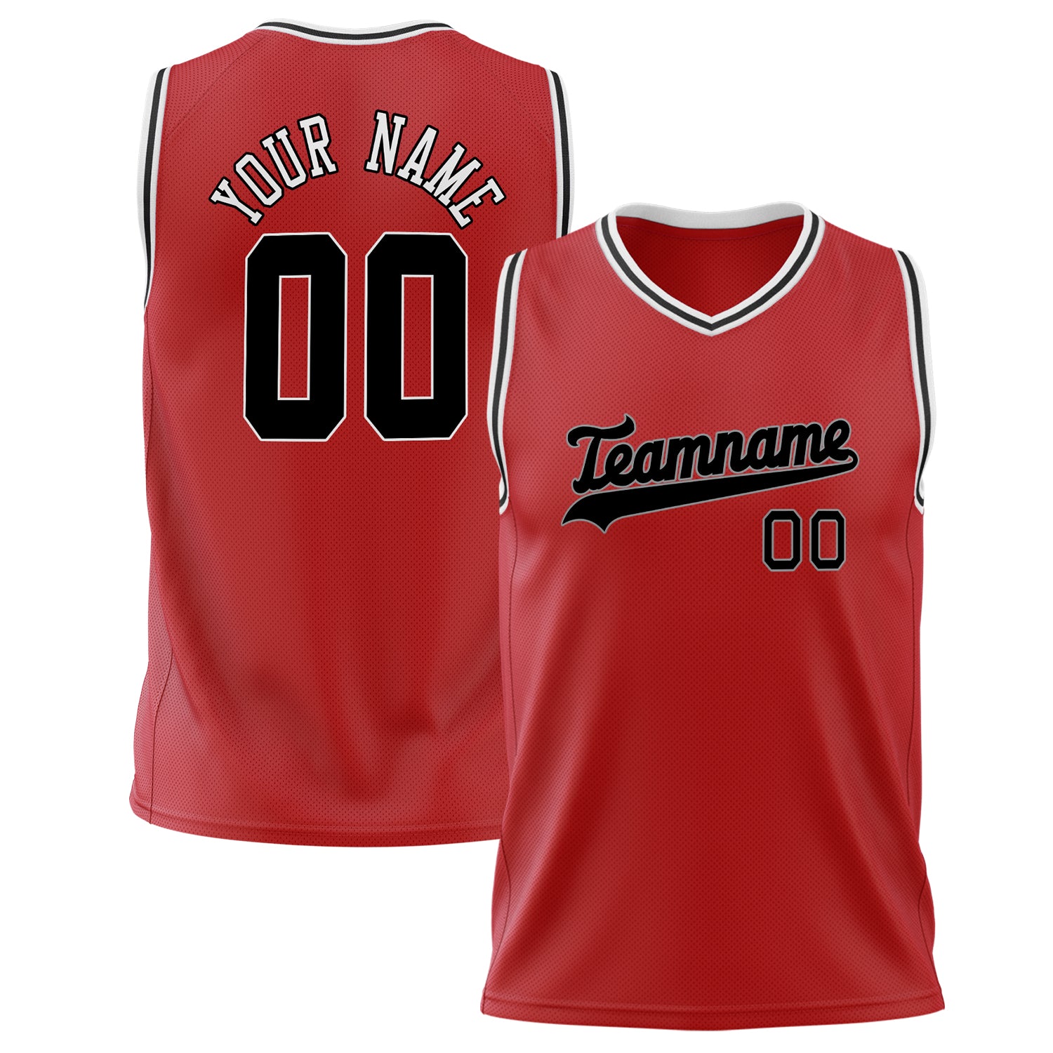 Benutzerdefiniertes Professionelles Rot Schwarz Basketballtrikot BS02240626HF198