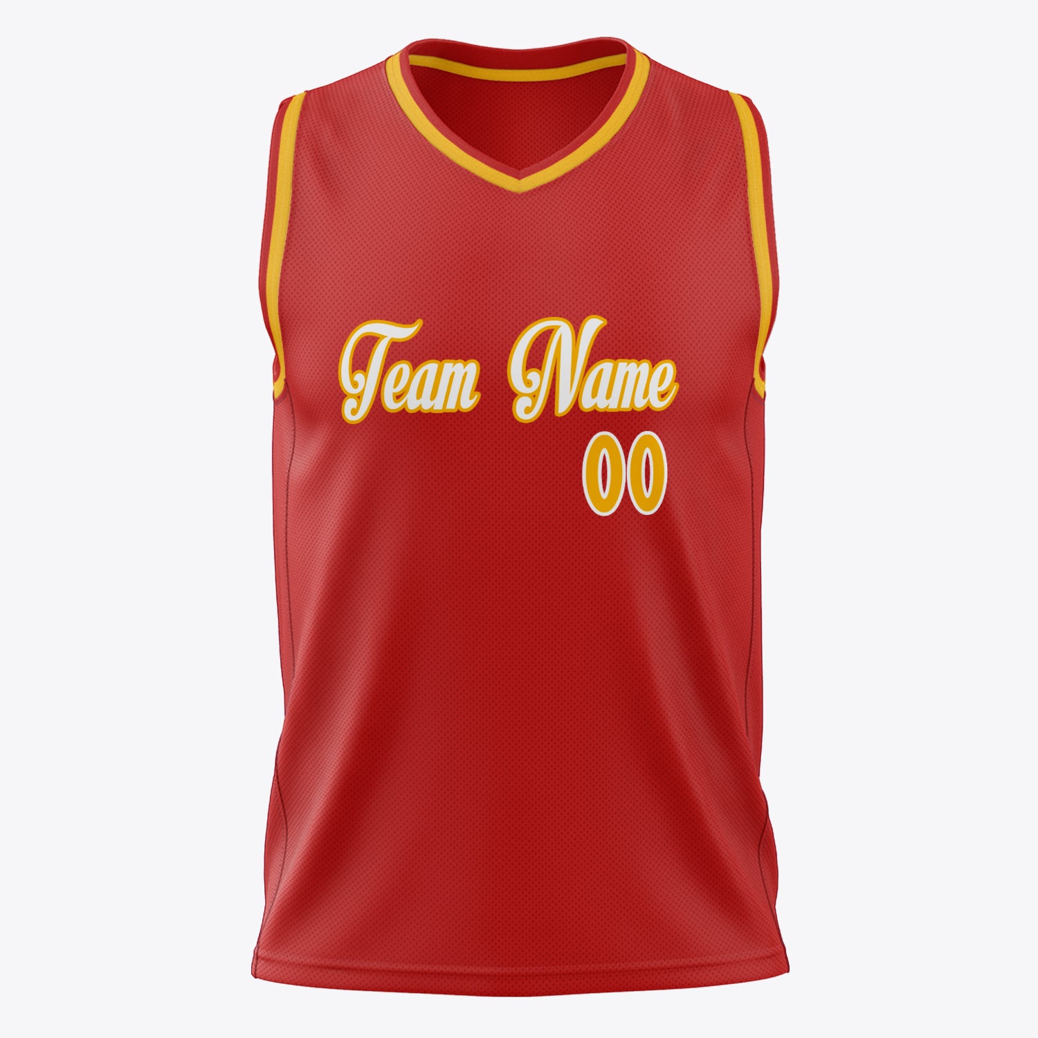Custom Professional Red Gold Basketball Jersey