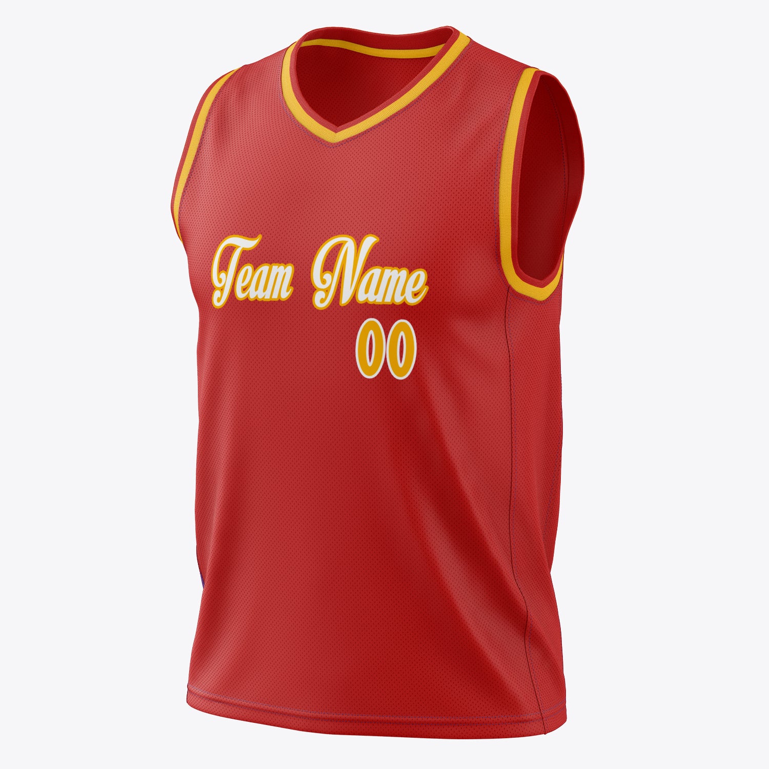 Custom Professional Red Gold Basketball Jersey