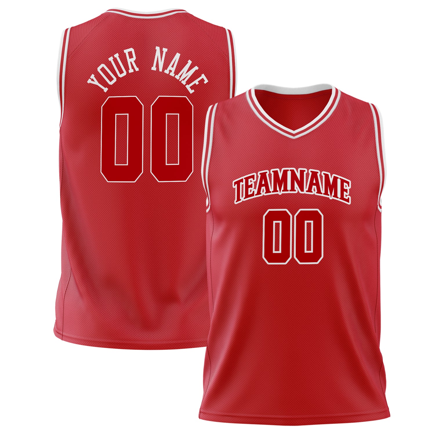 Benutzerdefiniertes Professionelles Rot Weiß Basketballtrikot BS02240626HF207