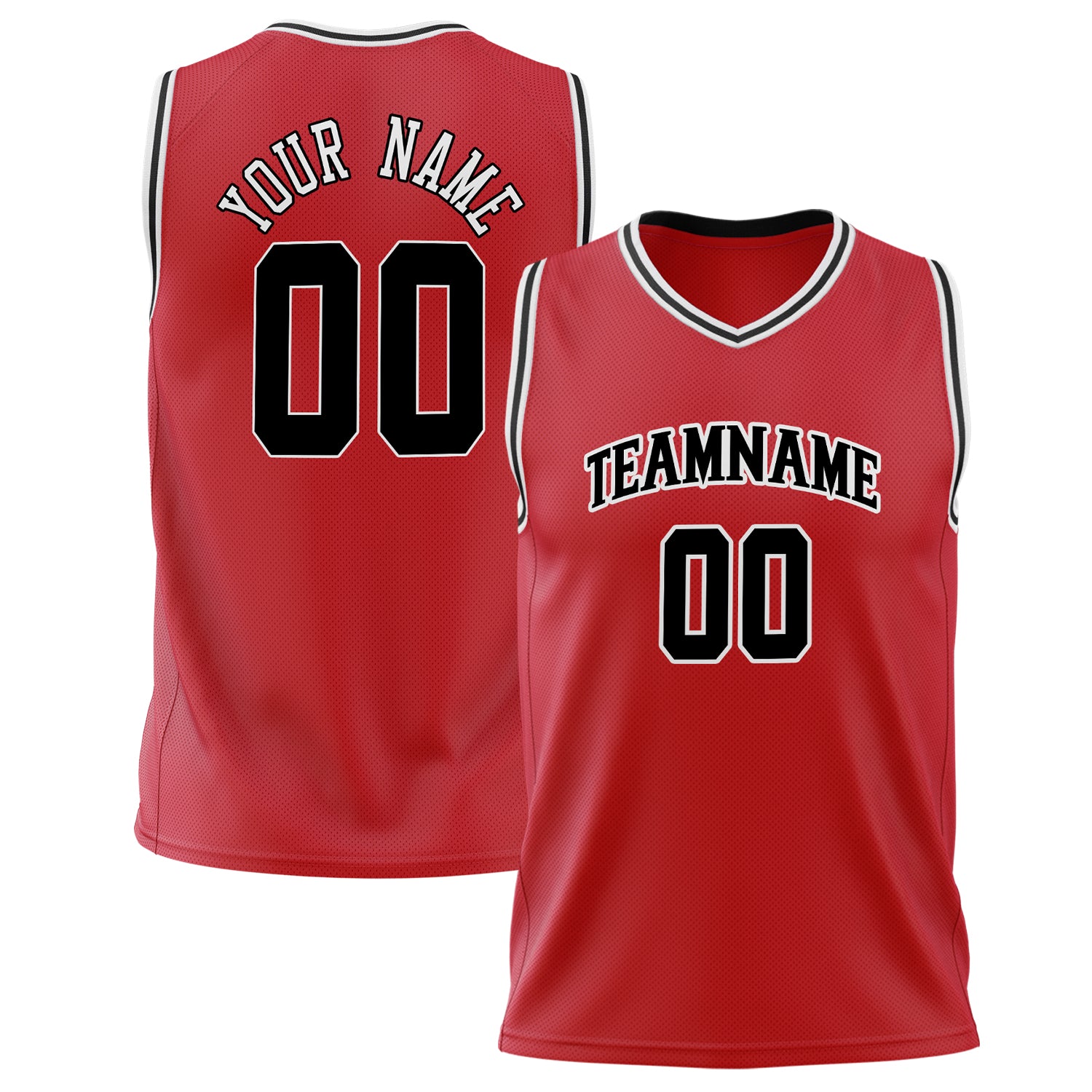 Benutzerdefiniertes Professionelles Rot Schwarz Basketballtrikot BS02240626HF210