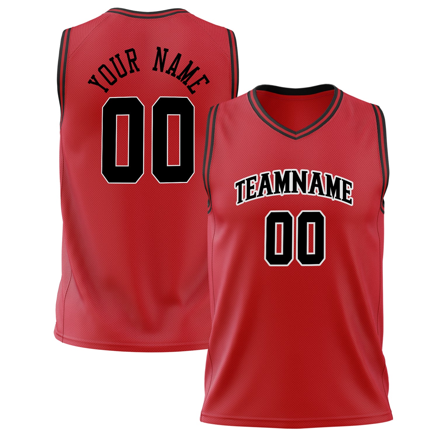 Benutzerdefiniertes Professionelles Rot Schwarz Basketballtrikot BS02240626HF211