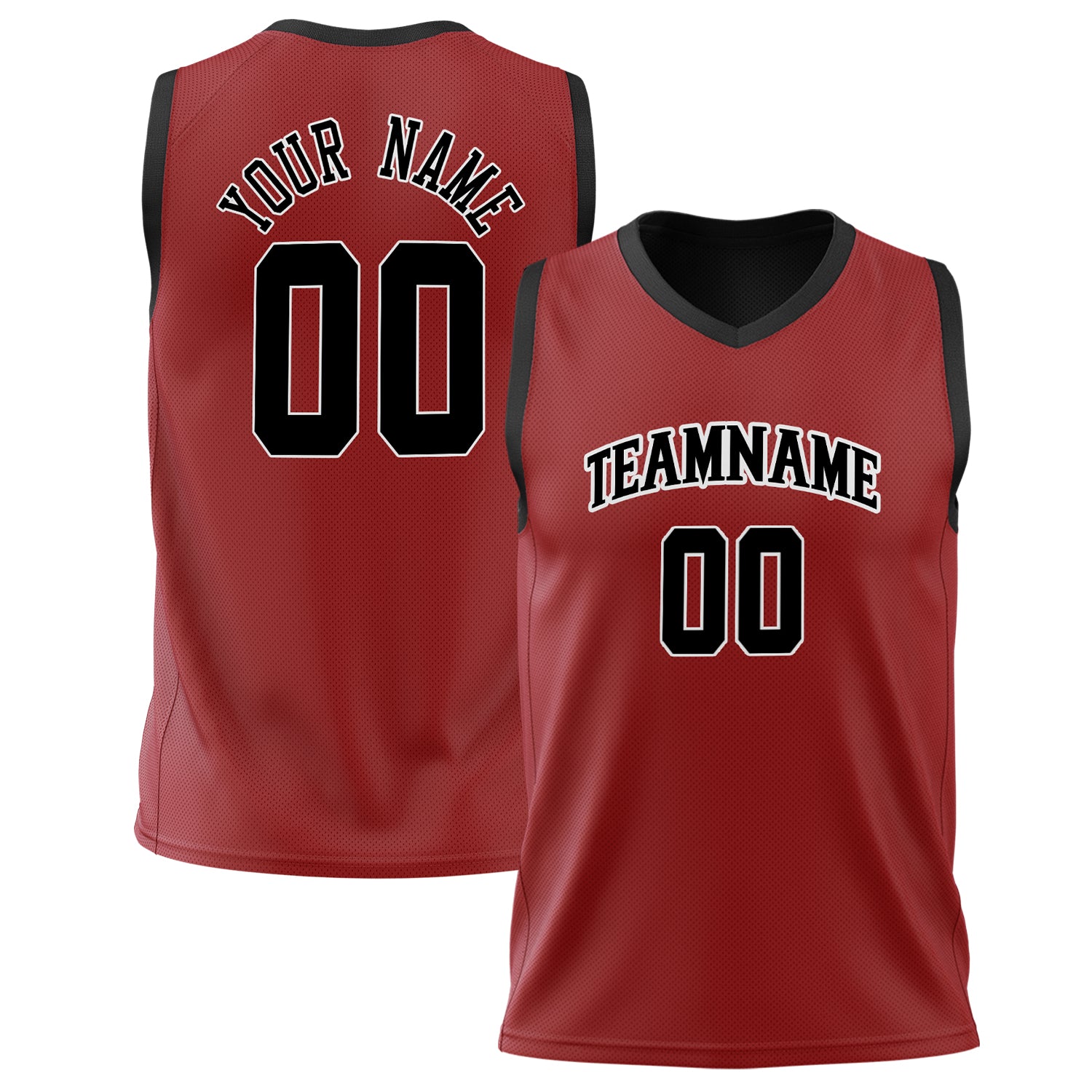 Benutzerdefiniertes Professionelles Rot Schwarz Basketballtrikot BS02240626HF214