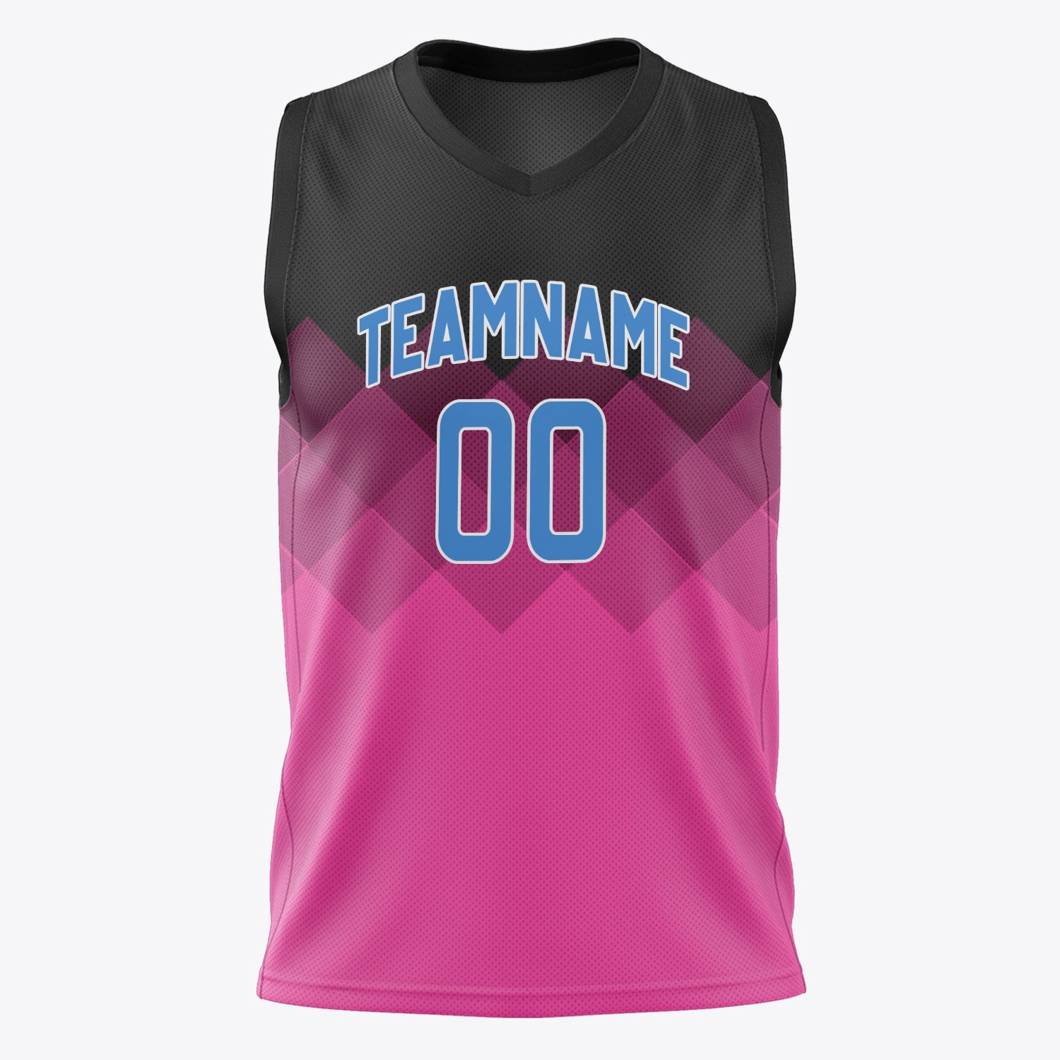 Benutzerdefiniertes Professionelles Rosa Schwarz Basketballtrikot