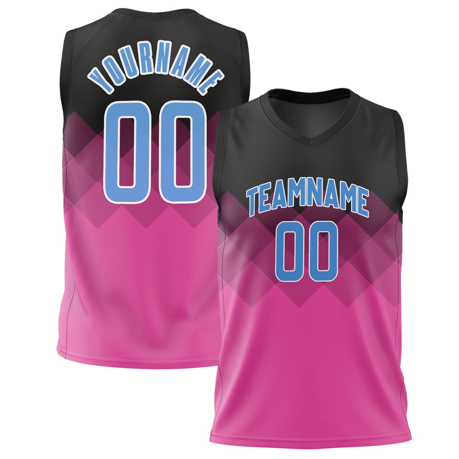 Benutzerdefiniertes Professionelles Rosa Schwarz Basketballtrikot BS02240626JX159