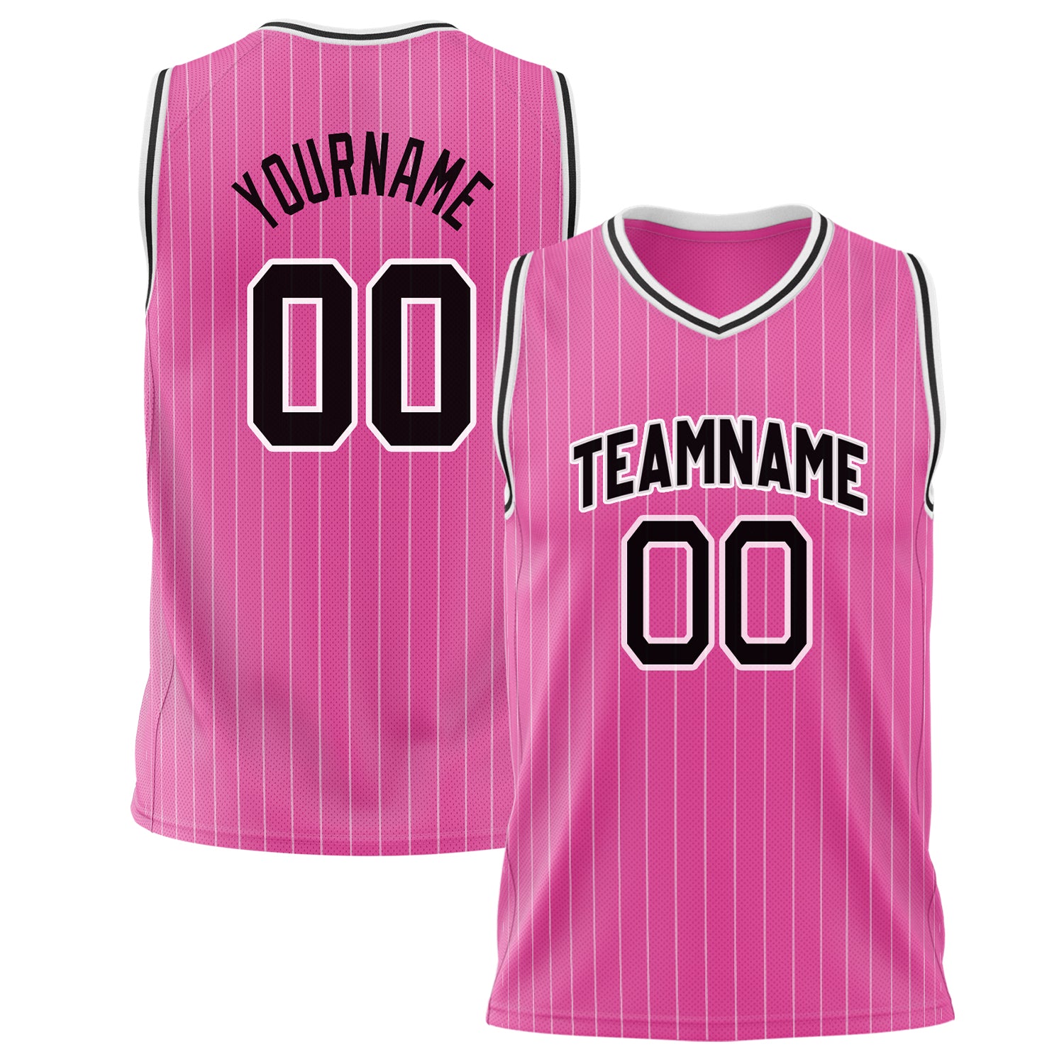 Benutzerdefiniertes Professionelles Rosa Schwarz Basketballtrikot BS02240626JX162
