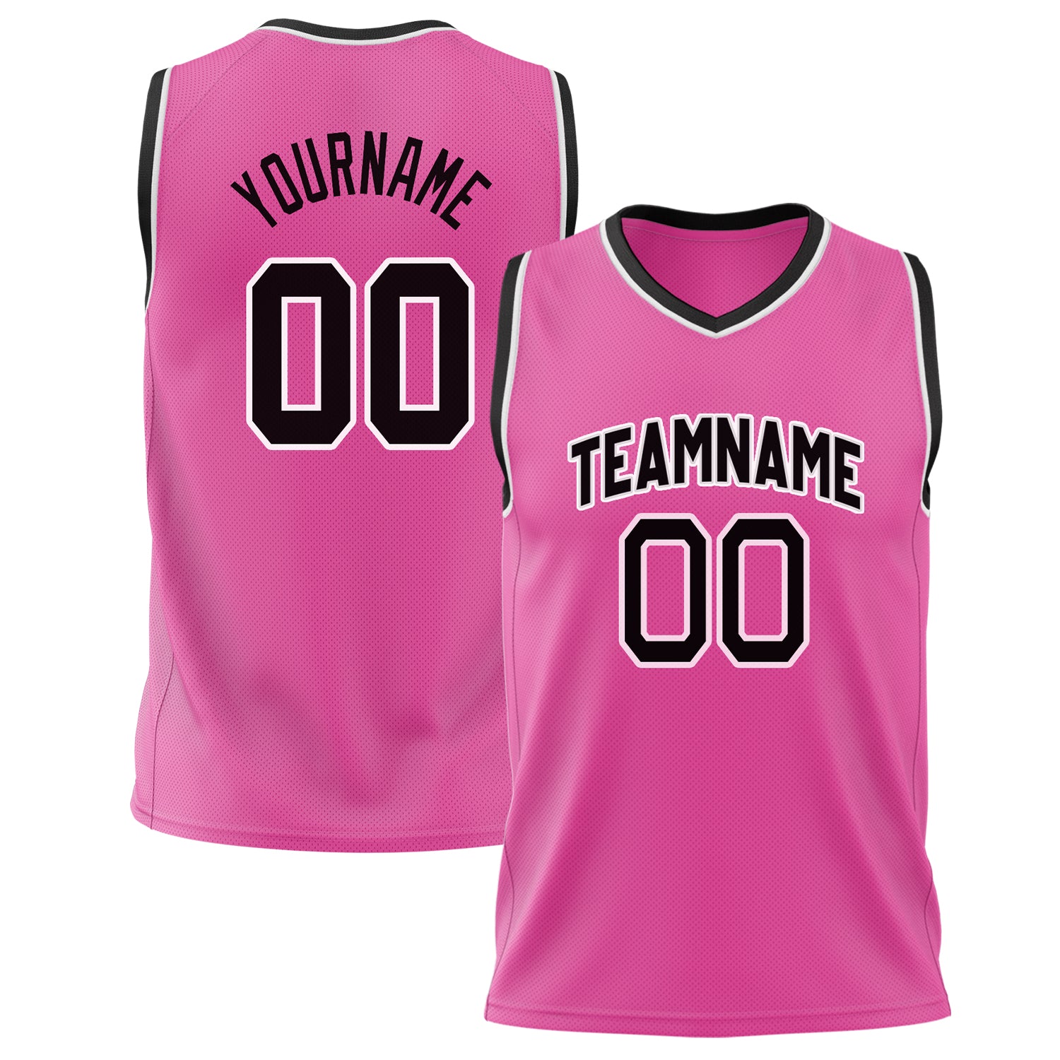 Benutzerdefiniertes Professionelles Rosa Schwarz Basketballtrikot BS02240626JX163