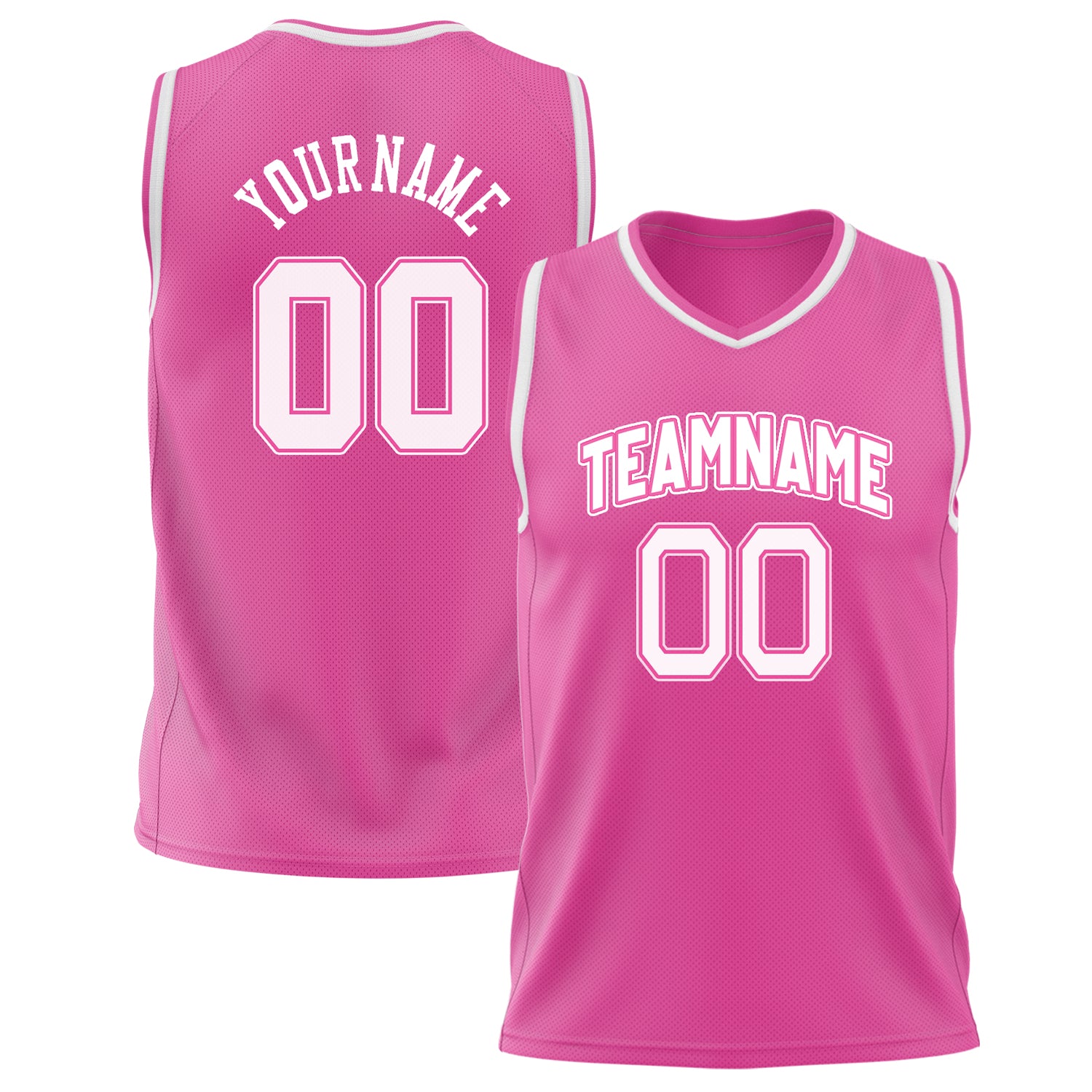Benutzerdefiniertes Professionelles Rosa Weiß Basketballtrikot BS02240626JX164
