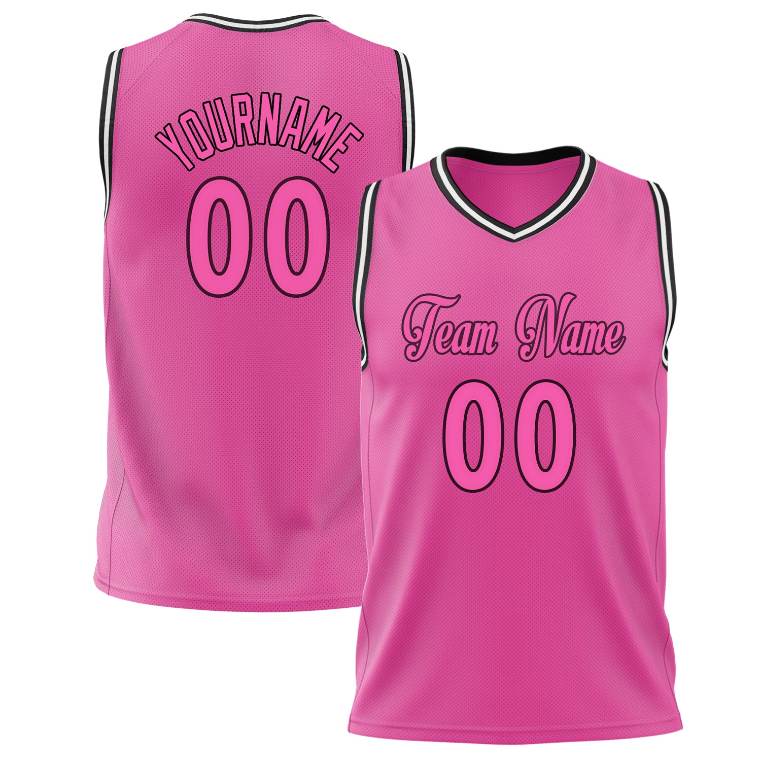 Benutzerdefiniertes Professionelles Rosa Schwarz Basketballtrikot BS02240626JX169