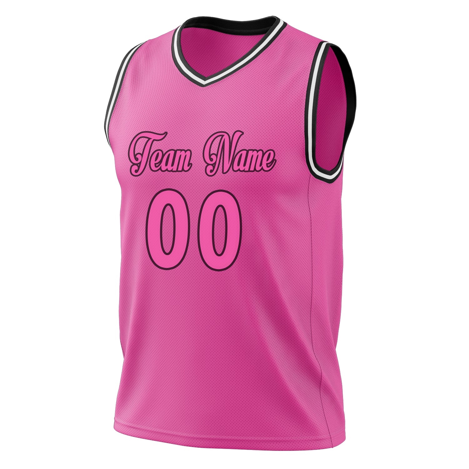 Benutzerdefiniertes Professionelles Rosa Schwarz Basketballtrikot