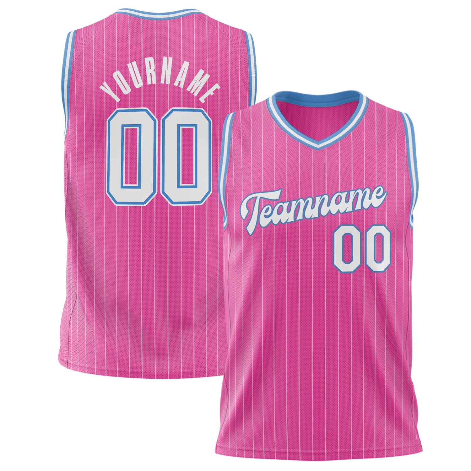Benutzerdefiniertes Professionelles Rosa Weiß Basketballtrikot BS02240626JX170
