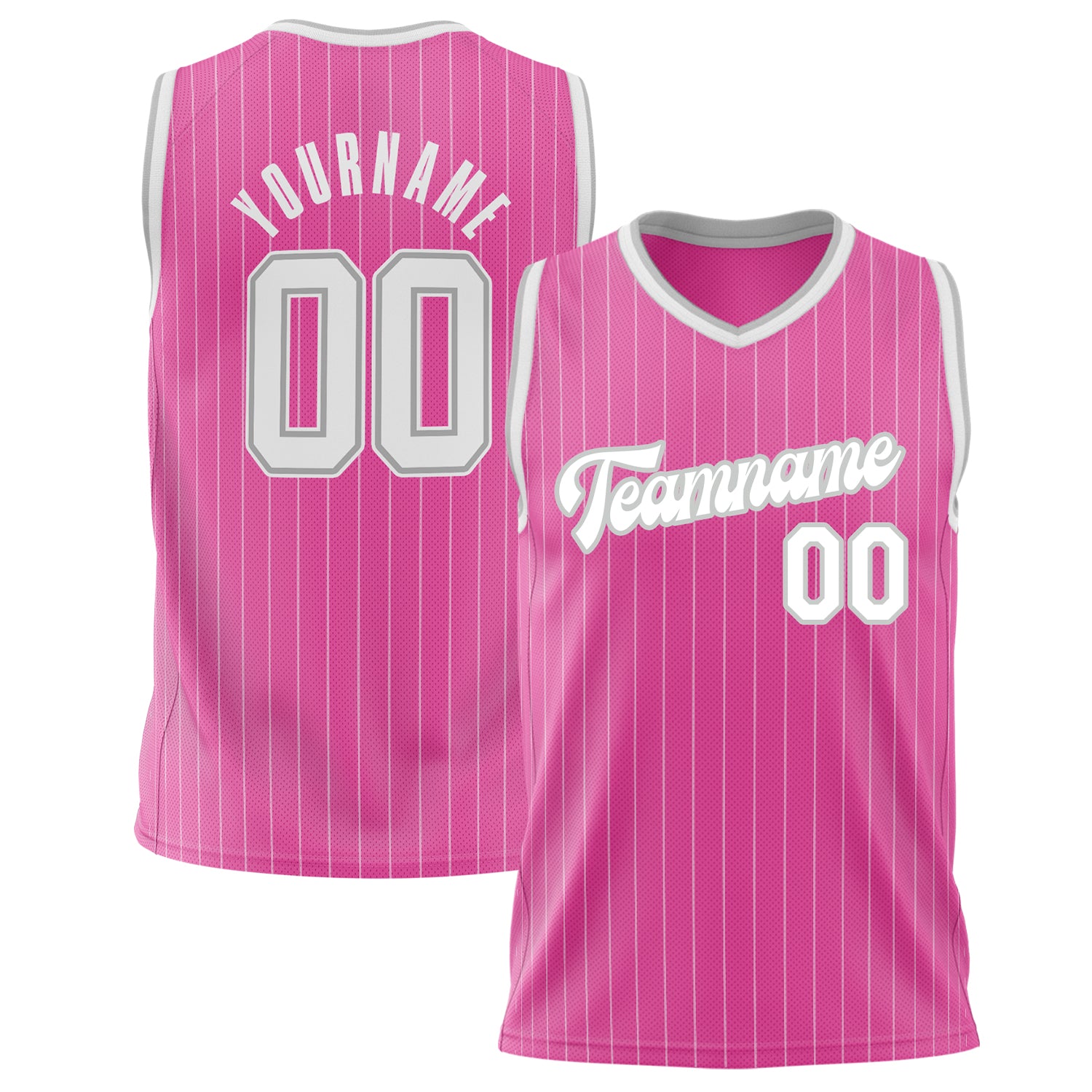 Benutzerdefiniertes Professionelles Rosa Weiß Basketballtrikot BS02240626JX172