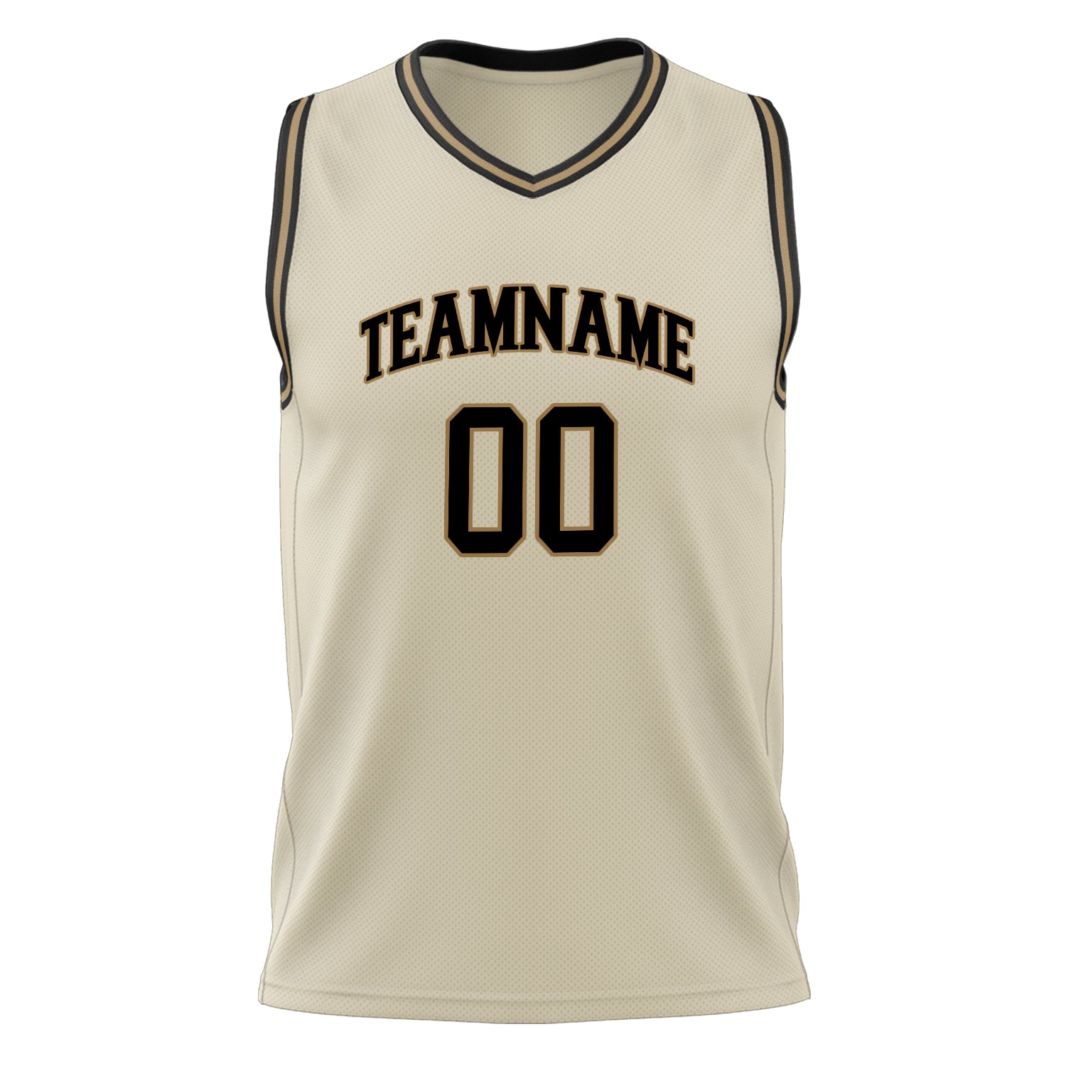 Benutzerdefiniertes Professionelles Creme Schwarz Basketballtrikot