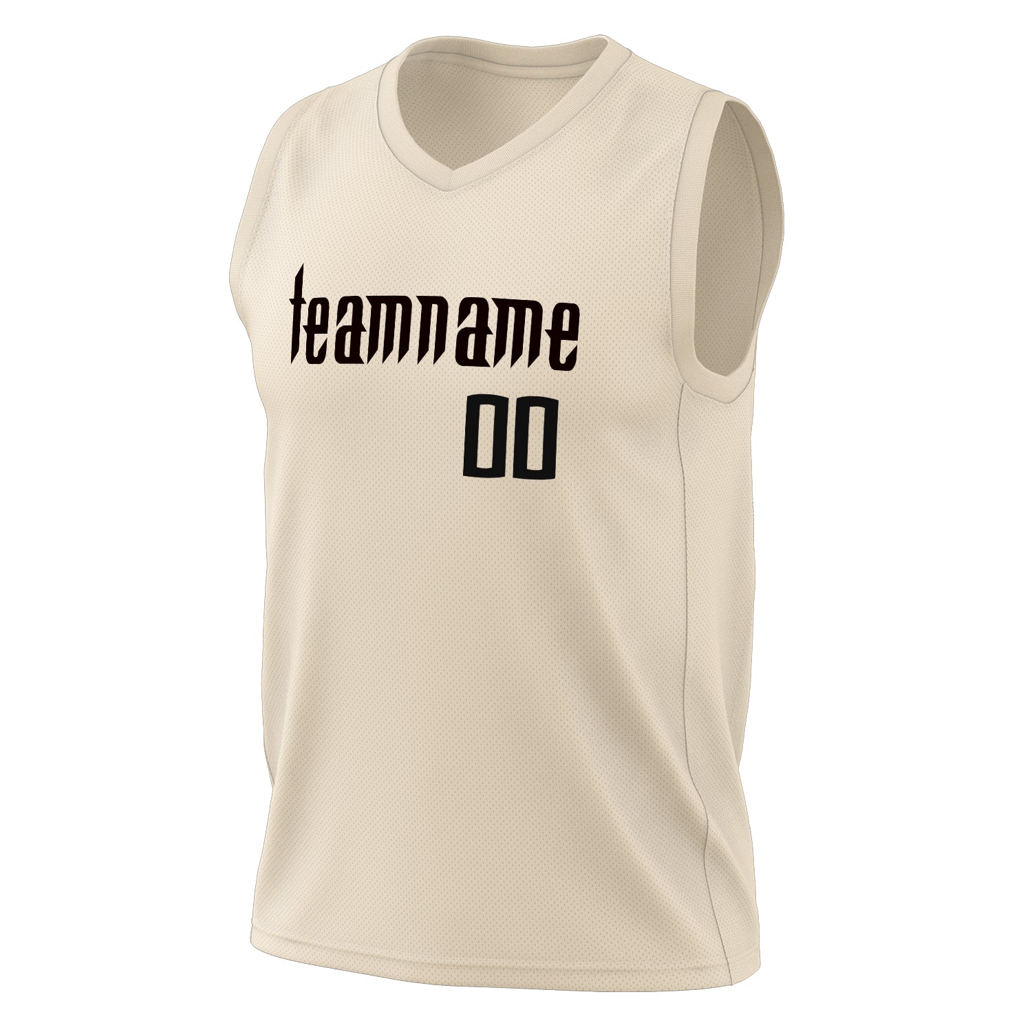 Benutzerdefiniertes Professionelles Creme Schwarz Basketballtrikot