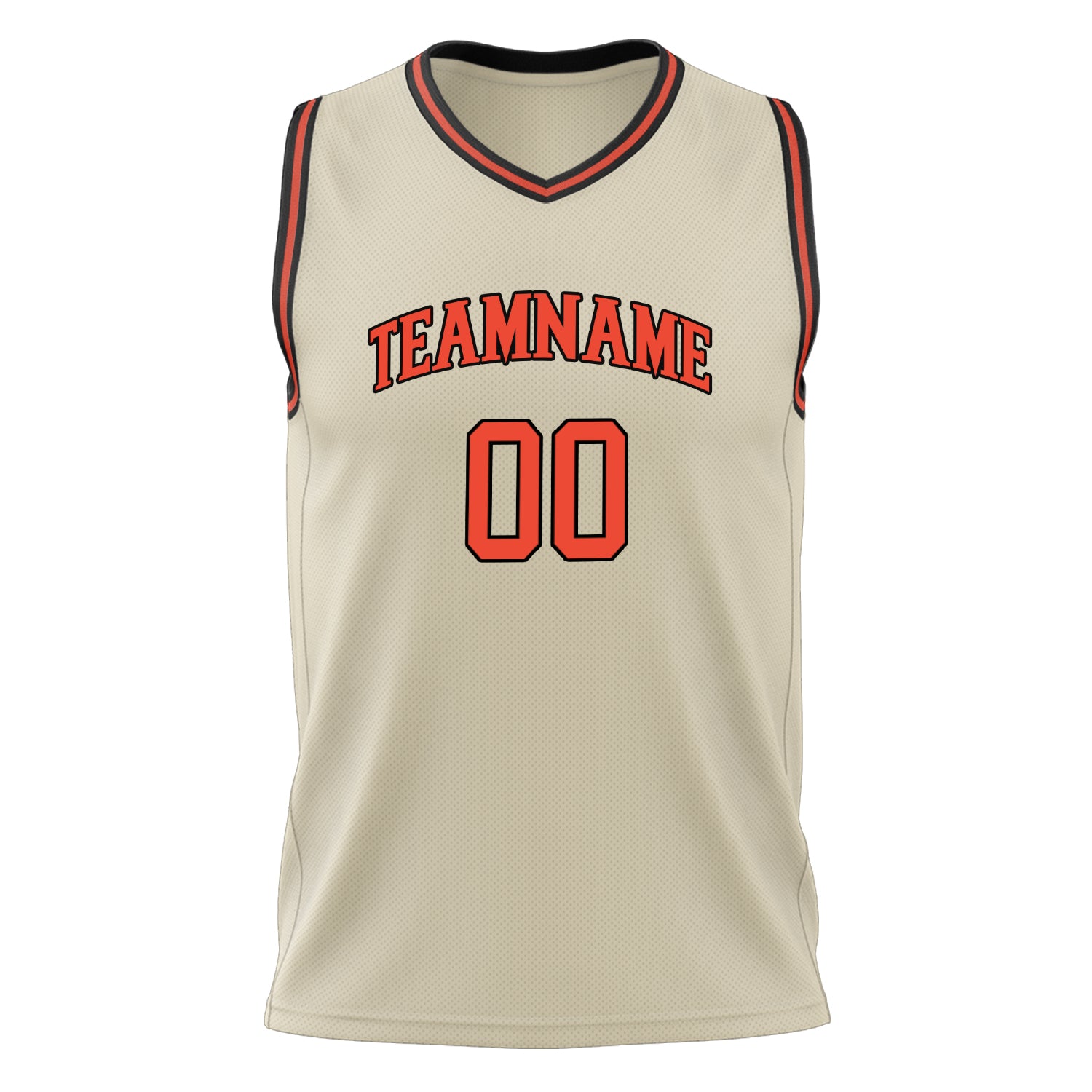 Benutzerdefiniertes Professionelles Creme Orange Basketballtrikot