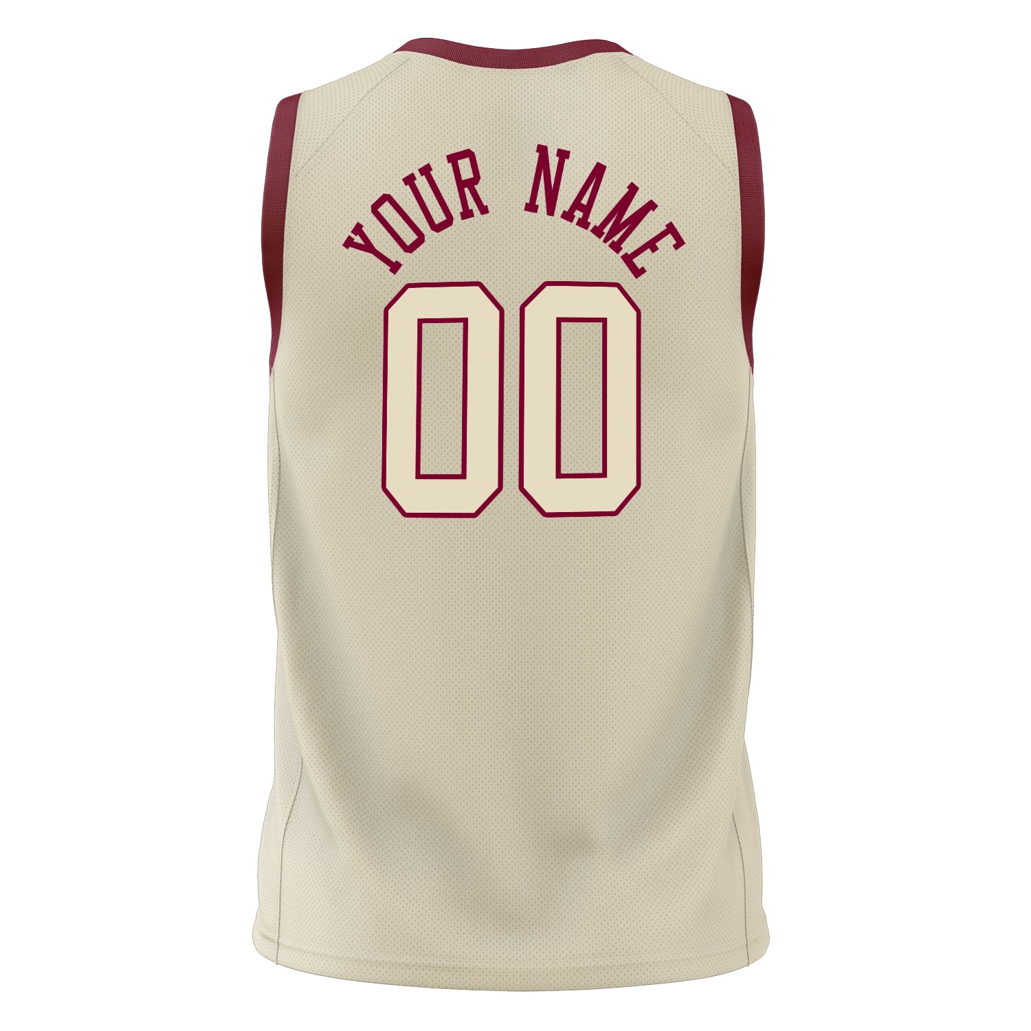 Benutzerdefiniertes Professionelles Creme Karmesinrot Basketballtrikot