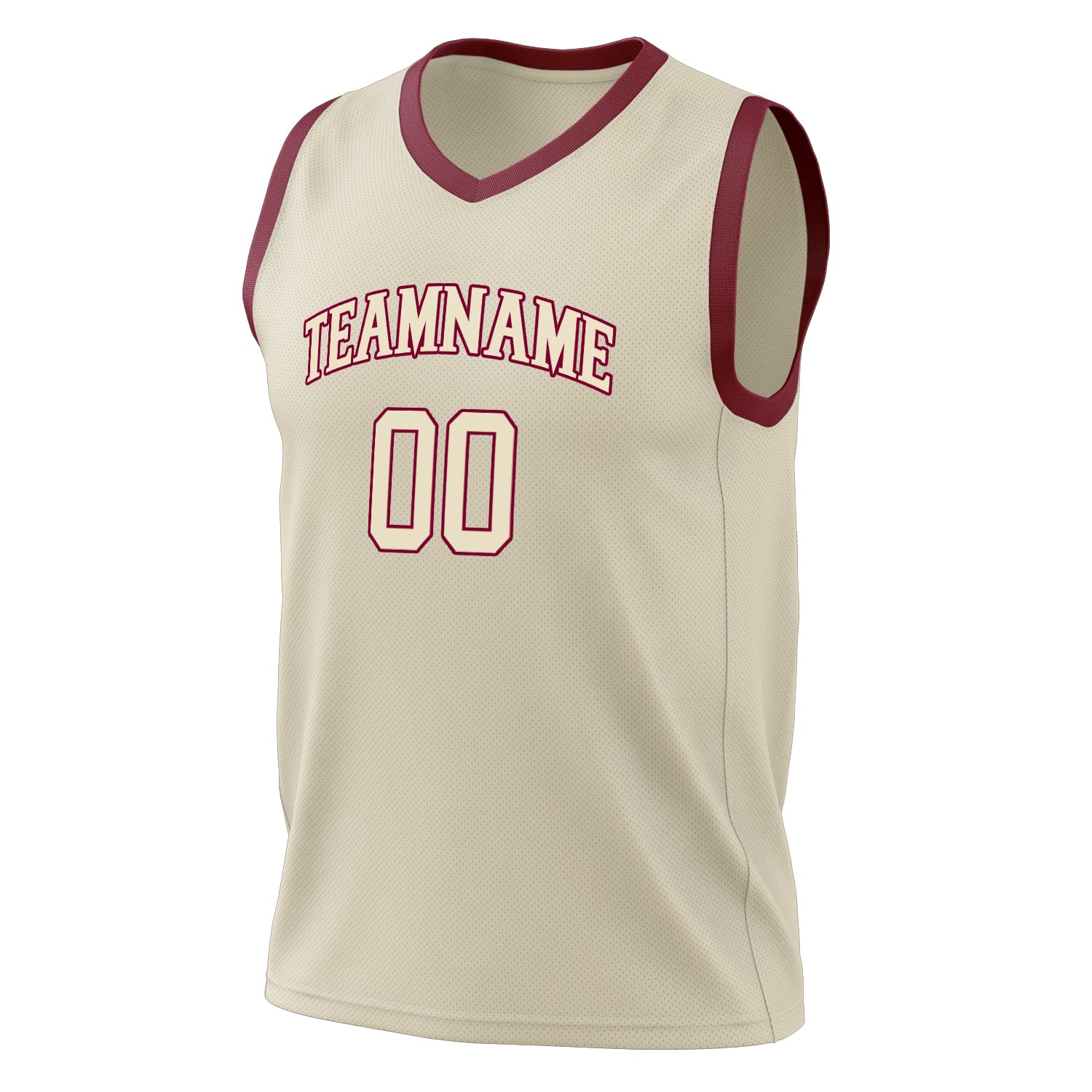 Benutzerdefiniertes Professionelles Creme Karmesinrot Basketballtrikot