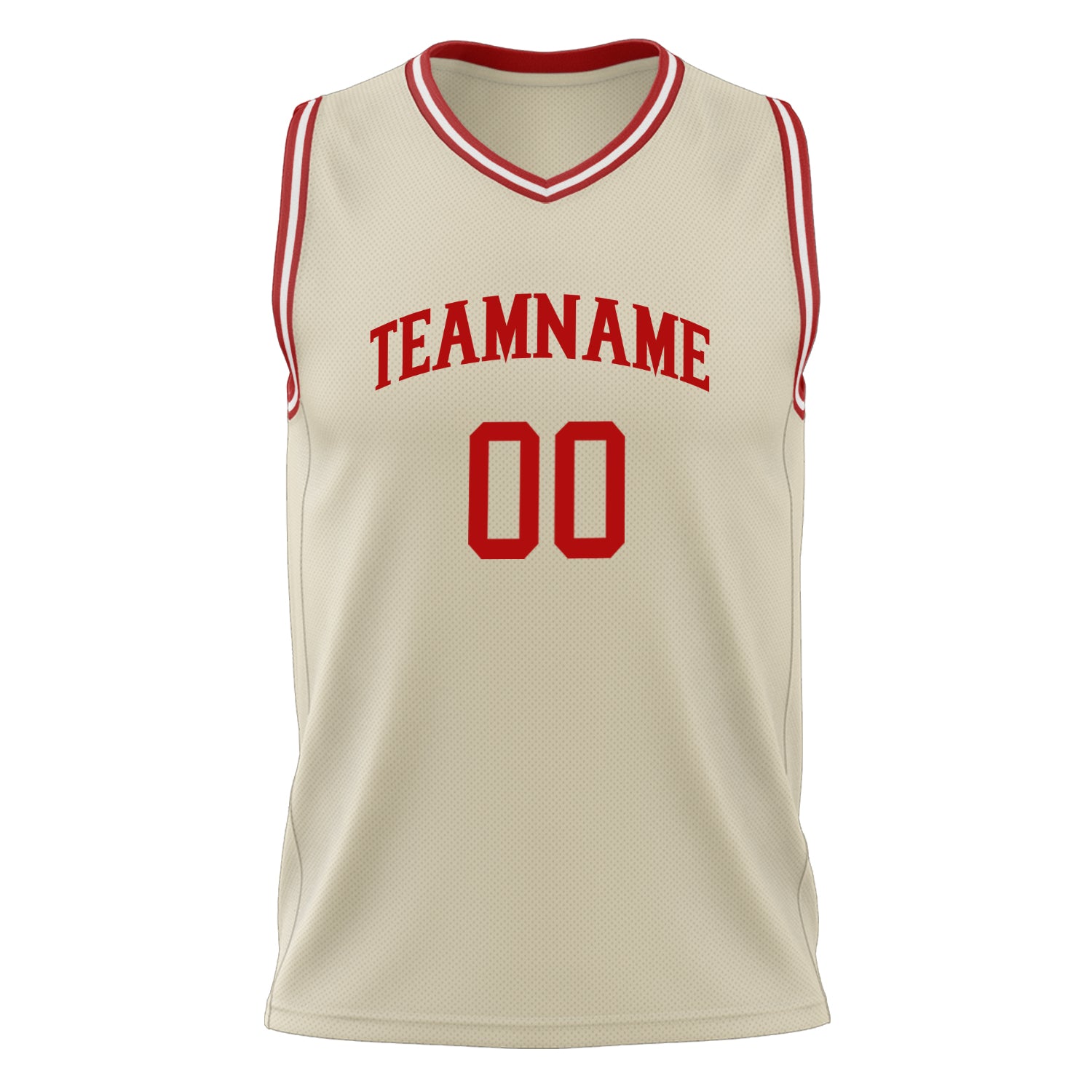 Custom Professional Cream Red Basketball Jersey
