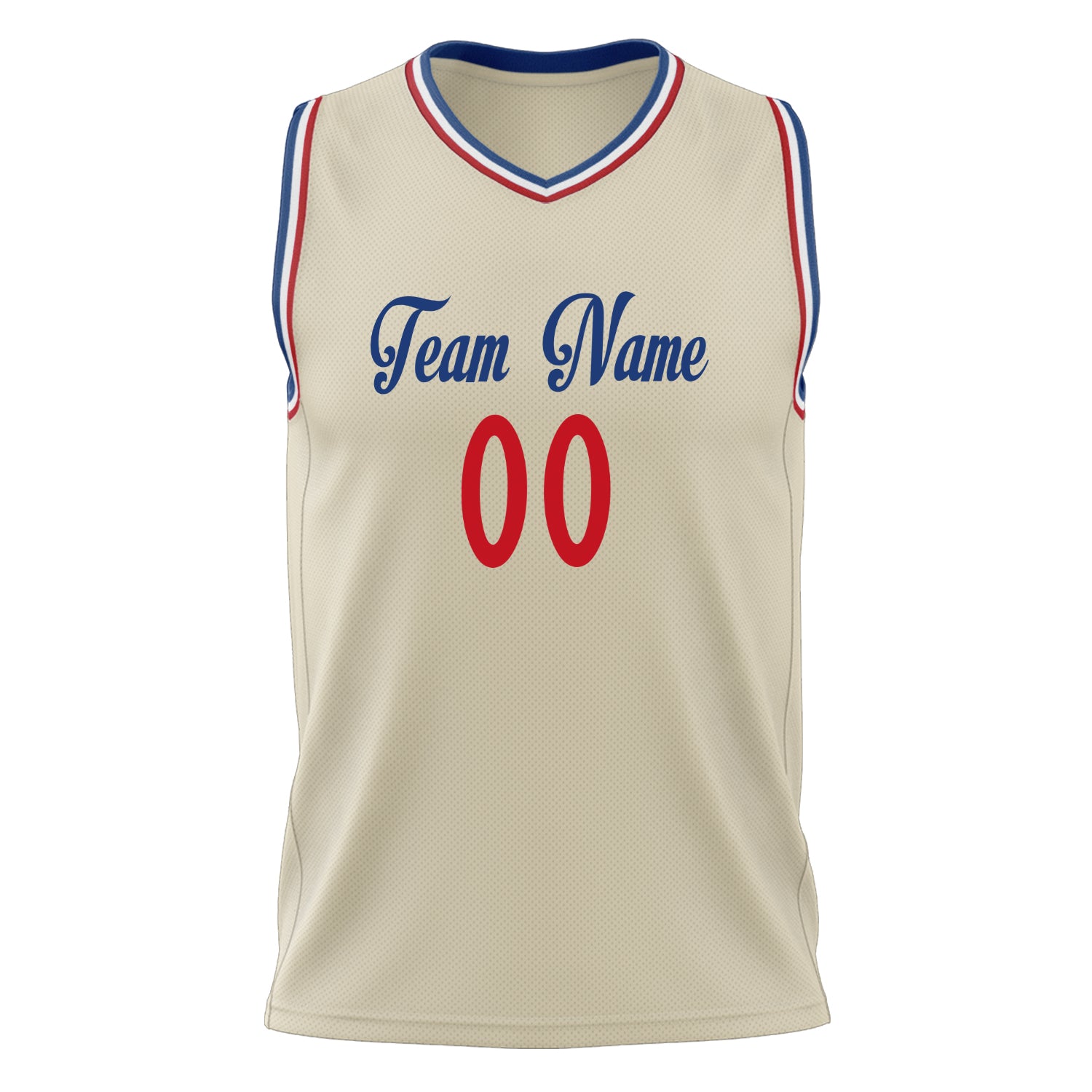 Custom Professional Cream Red Basketball Jersey