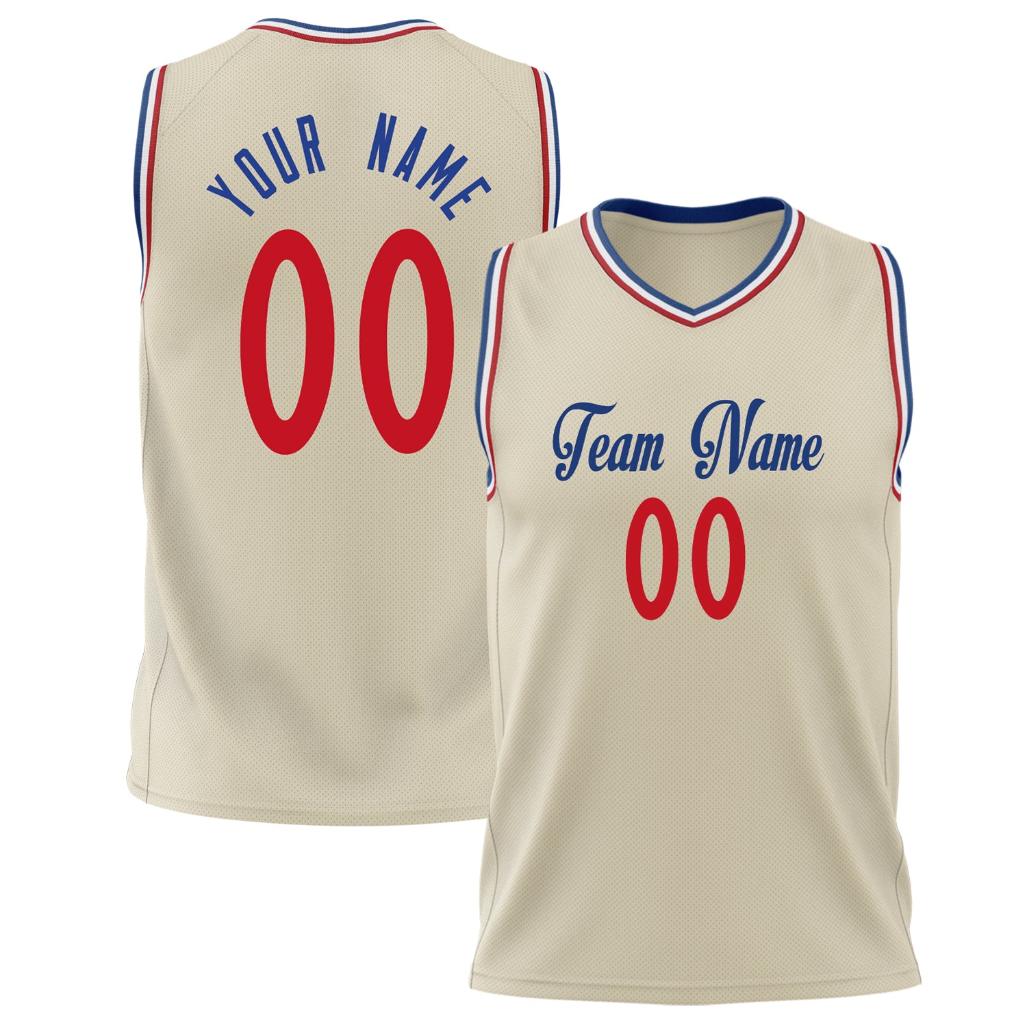 Benutzerdefiniertes Professionelles Creme Rot Basketballtrikot BS02240626LJ057