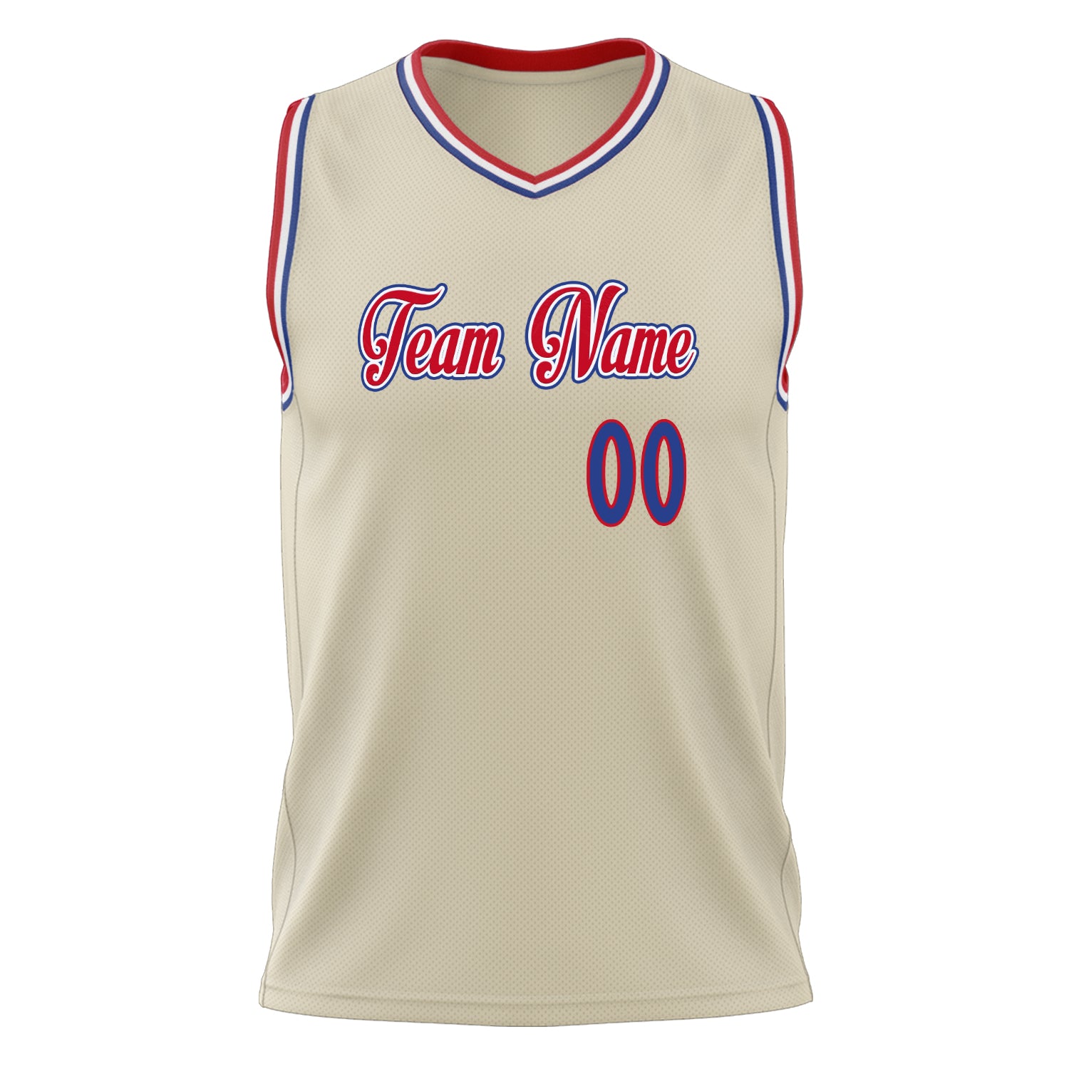 Custom Professional Cream Royal Blue Basketball Jersey
