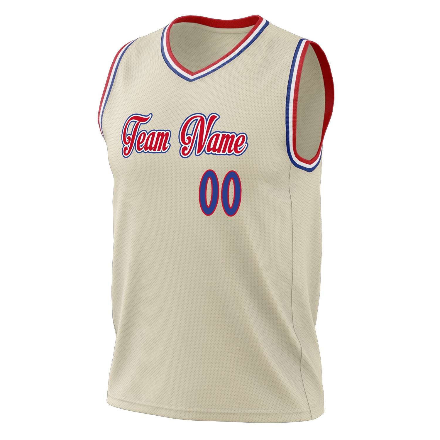 Custom Professional Cream Royal Blue Basketball Jersey