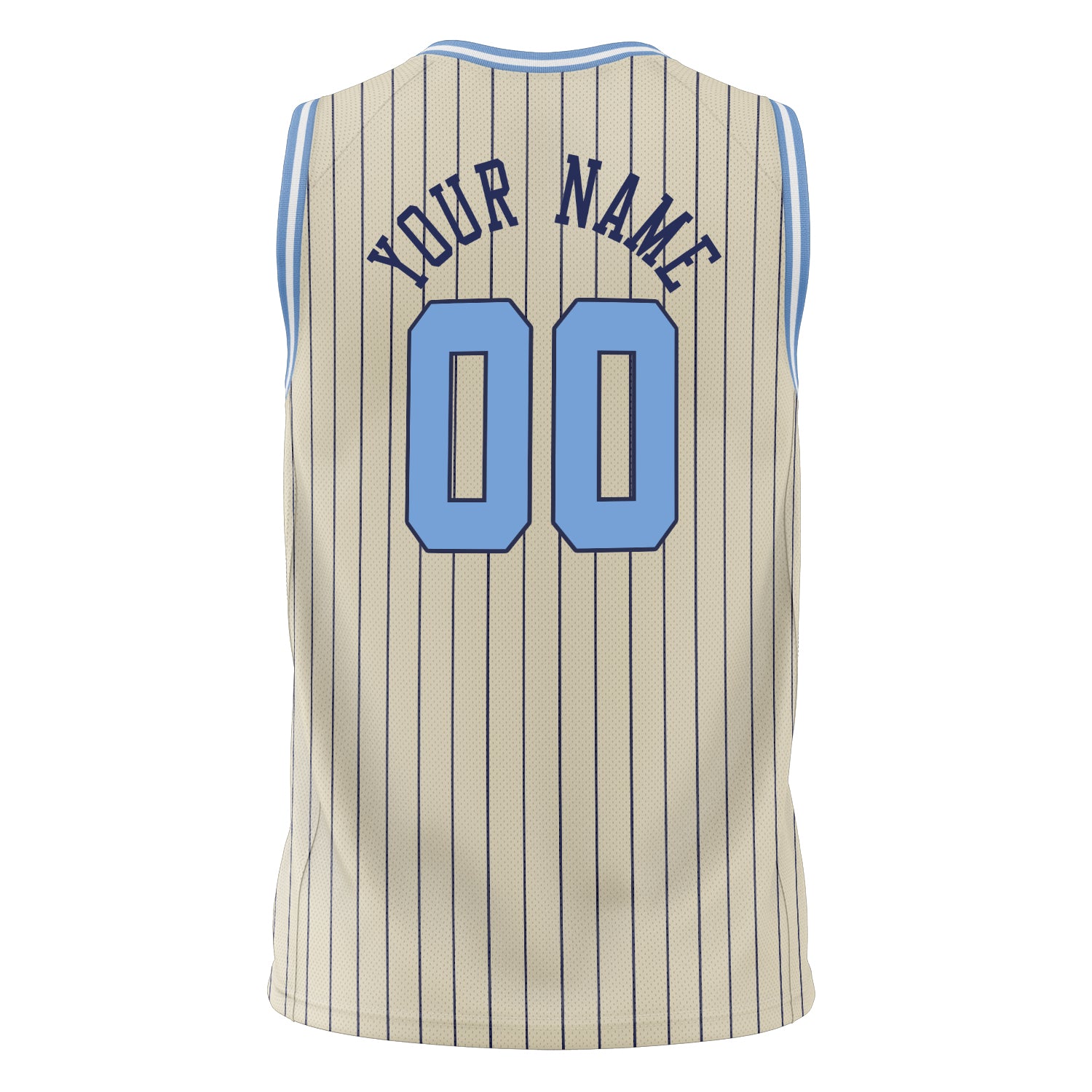 Custom Professional Cream Light Blue Basketball Jersey