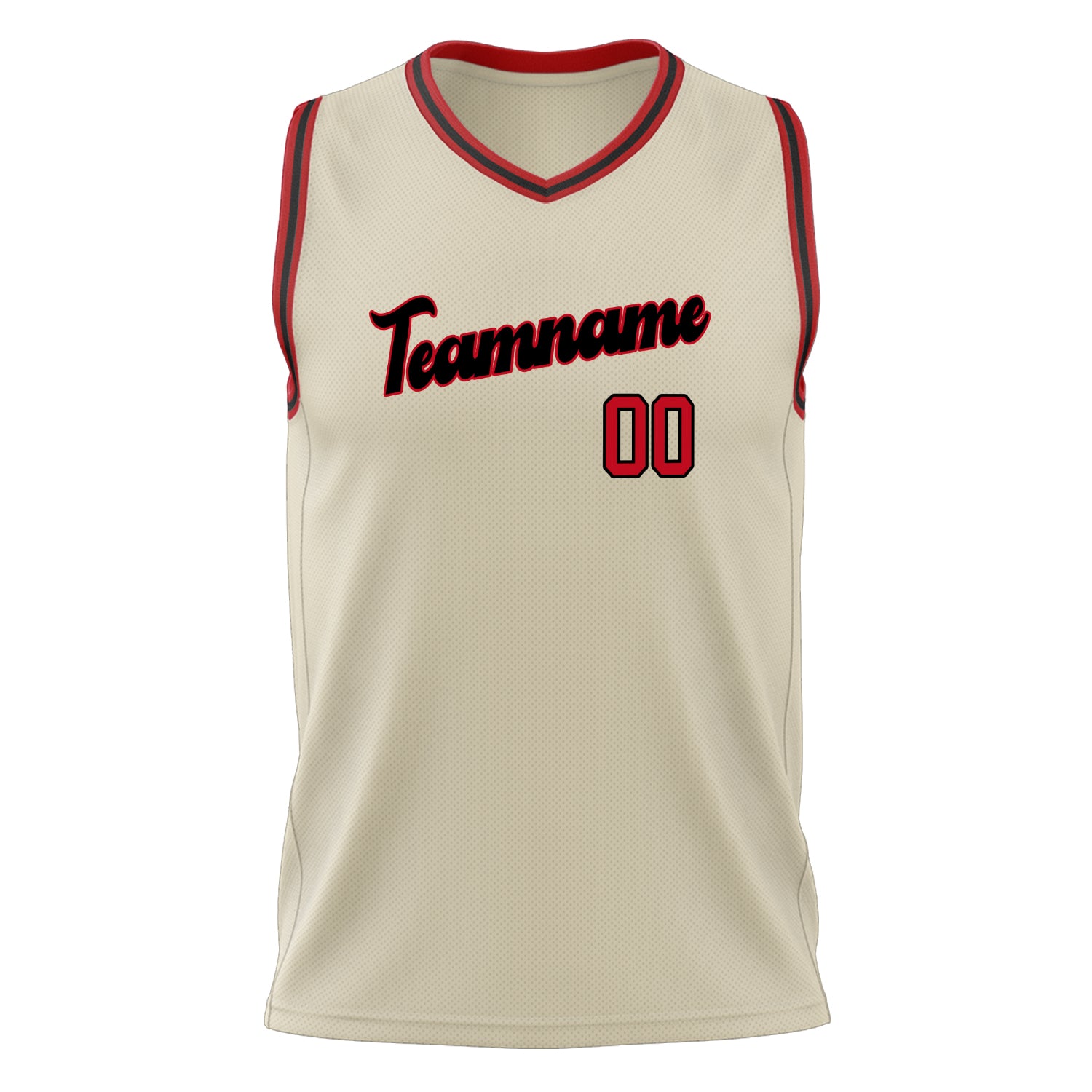 Custom Professional Cream Red Basketball Jersey