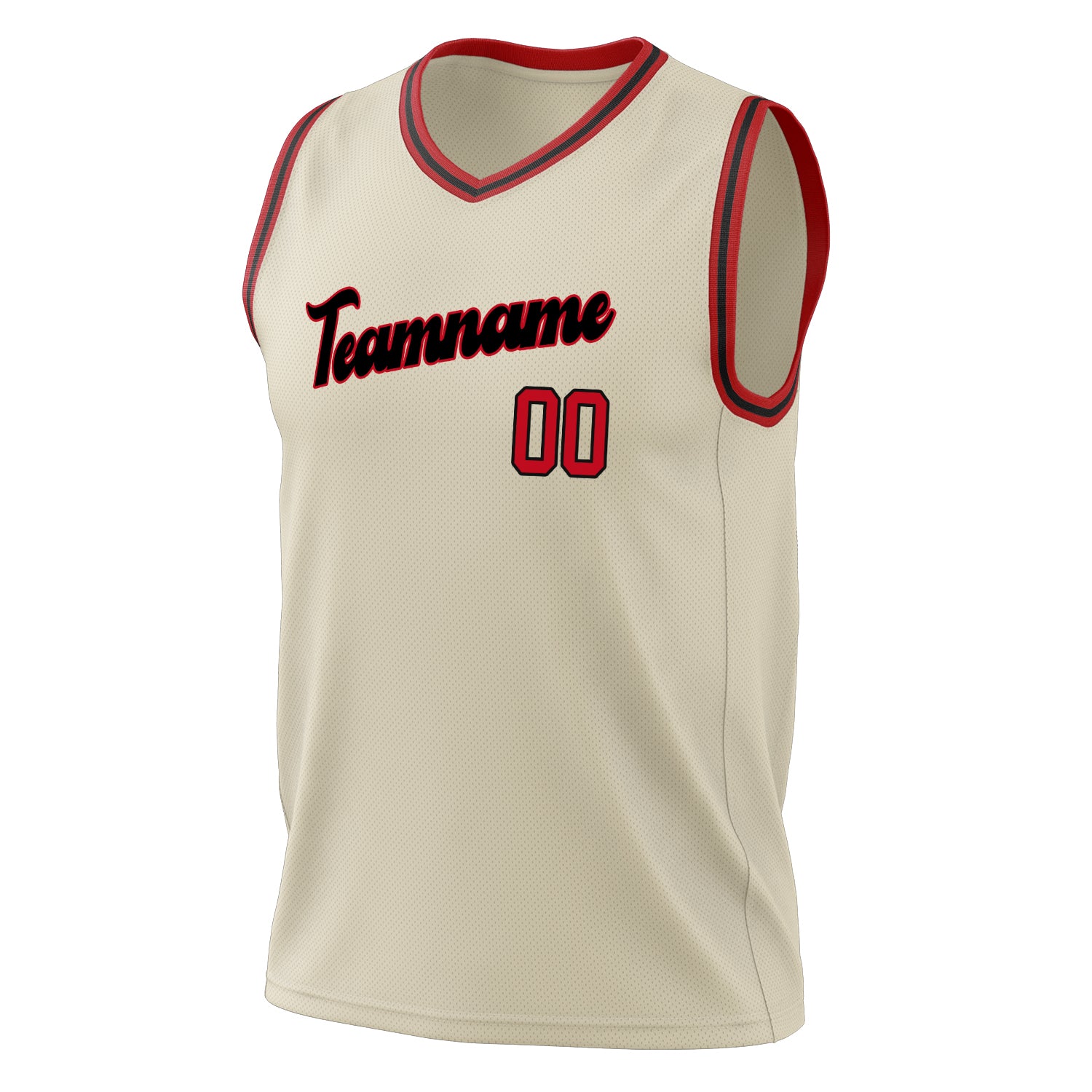 Benutzerdefiniertes Professionelles Creme Rot Basketballtrikot