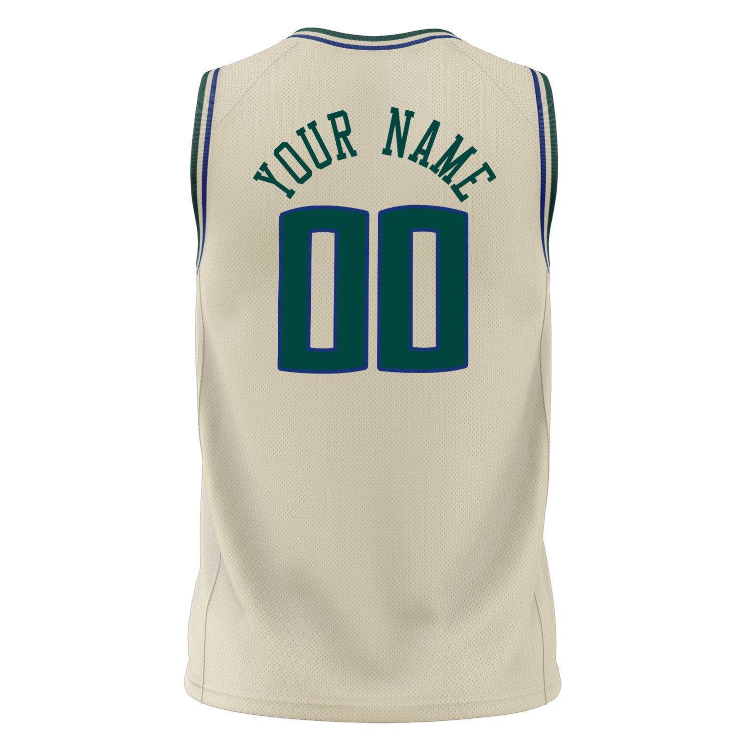 Custom Professional Cream Kelly Green Basketball Jersey