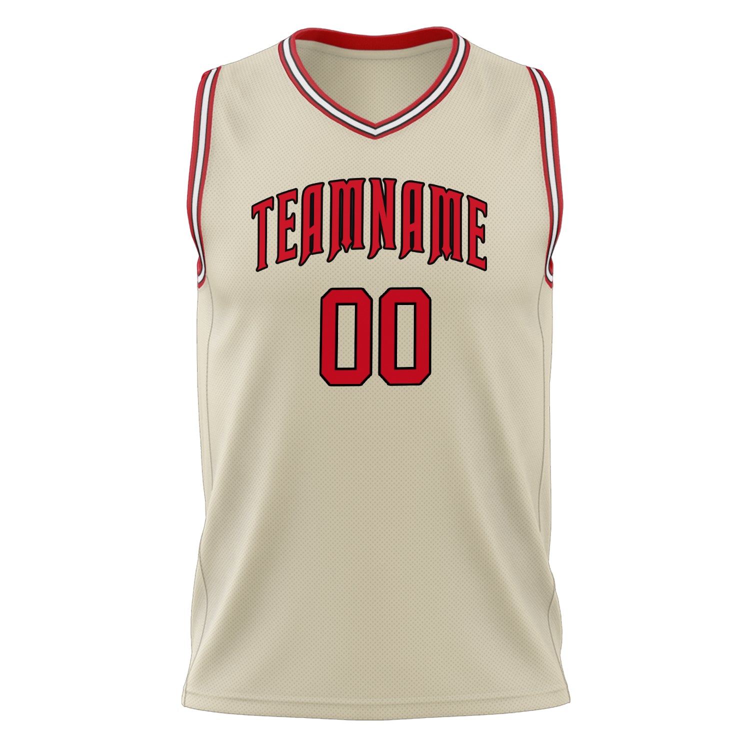 Custom Professional Cream Red Basketball Jersey